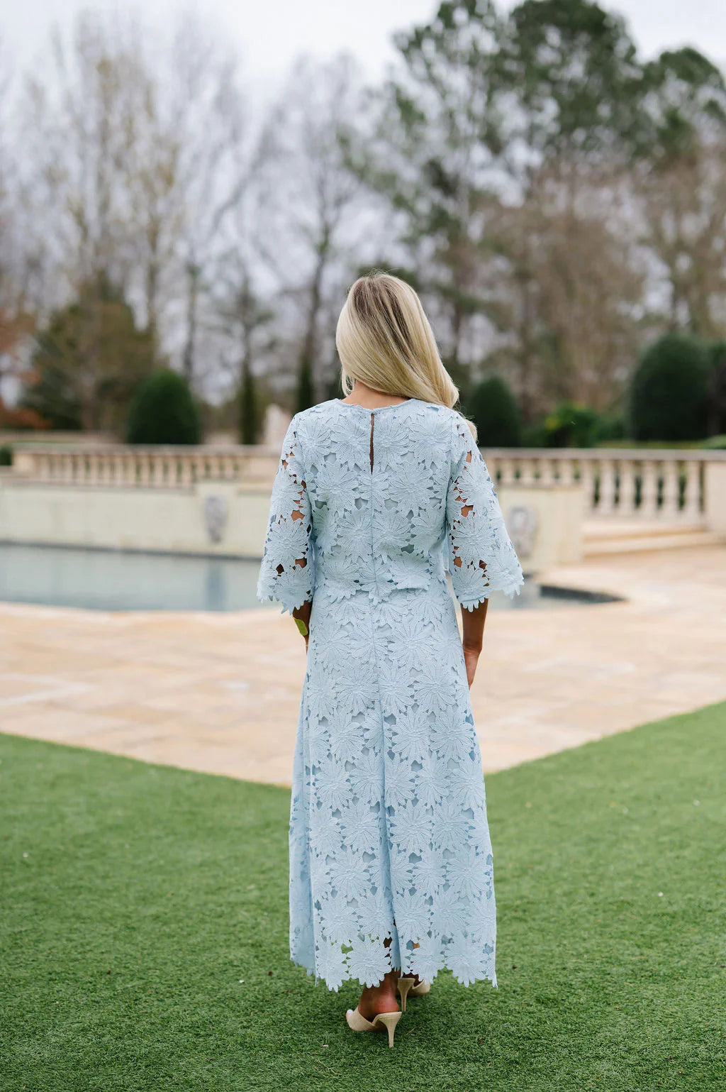 Ally Lace Maxi Skirt Set- Baby Blue