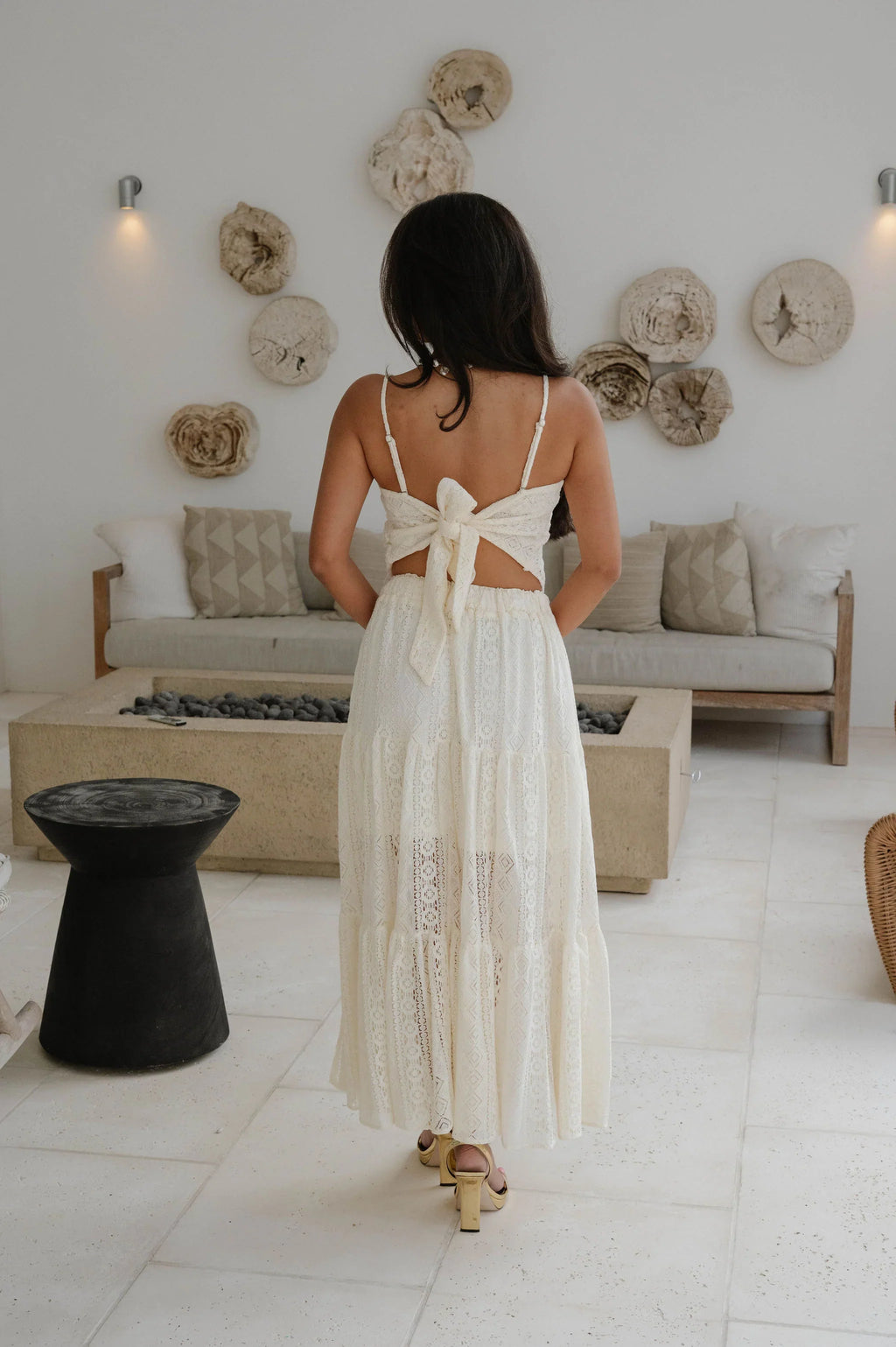 Quinn Tiered Skirt Set-Cream