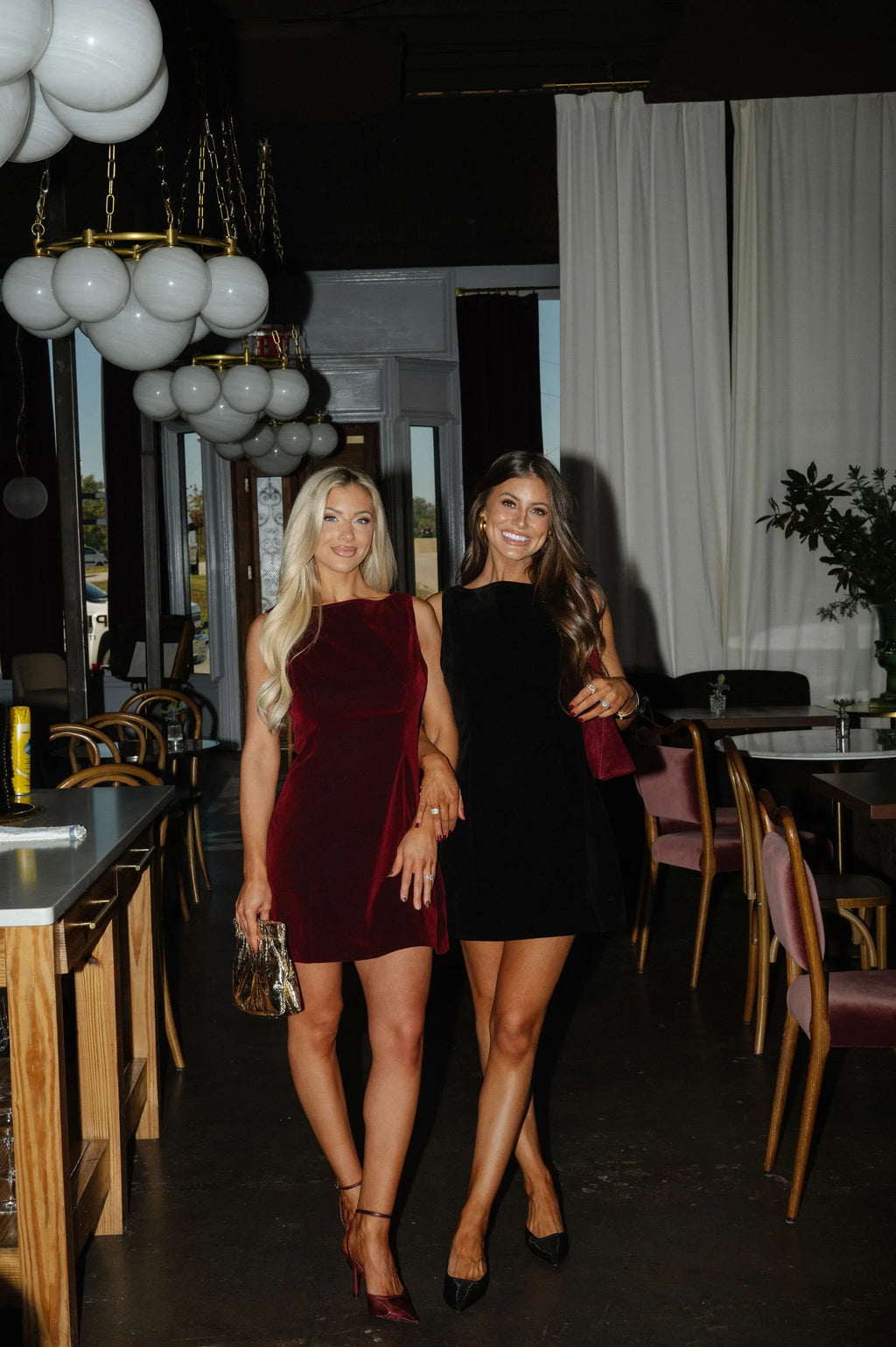 Karmen Velvet Mini Dress-Black