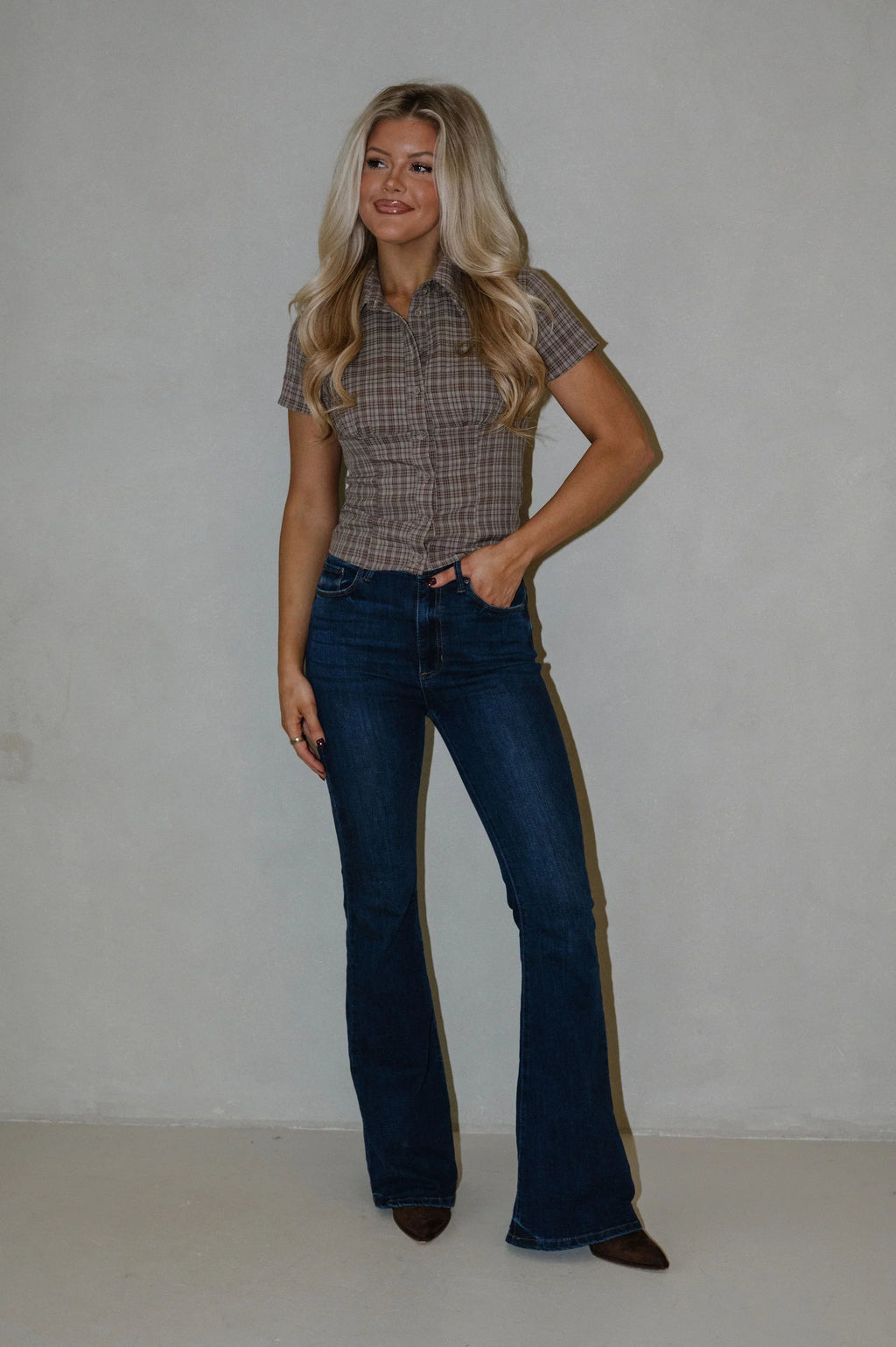 Lorane Button Up Top-Olive