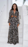 Leopard Studded Maxi Dress