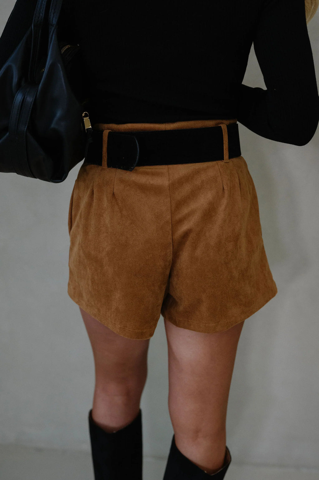 Tanya Suede Shorts-Camel