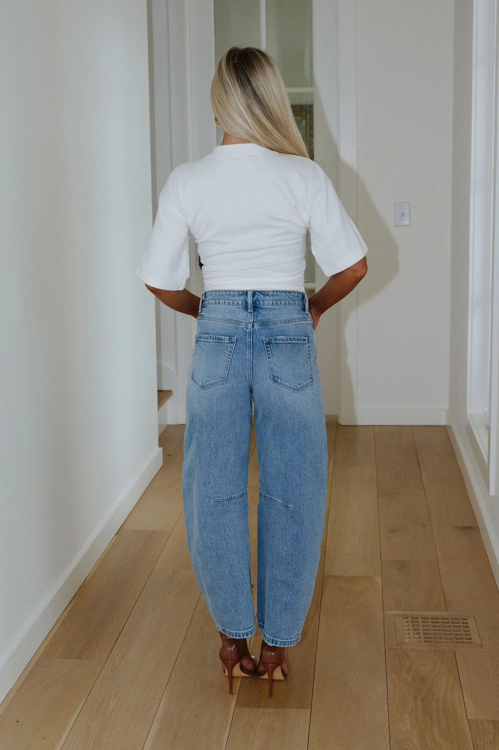 Elevated Basic Ruched Top-Off White