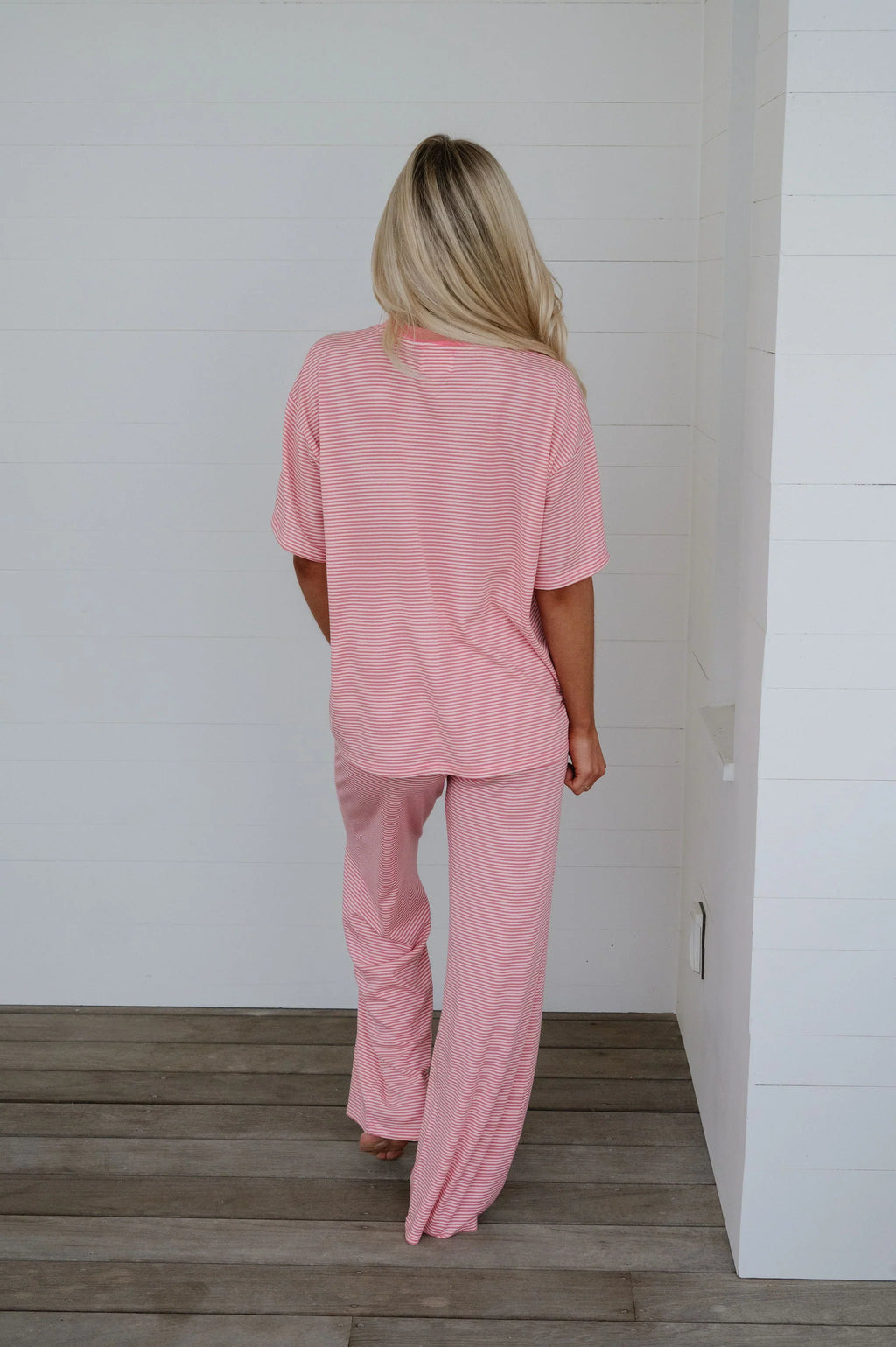 Garrison Striped Pants Set-Bubblegum