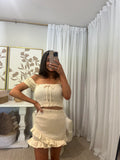 Shirley Smocked Skirt Set-Cream