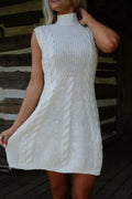 Rori Cable Knit Mini Dress-Ivory