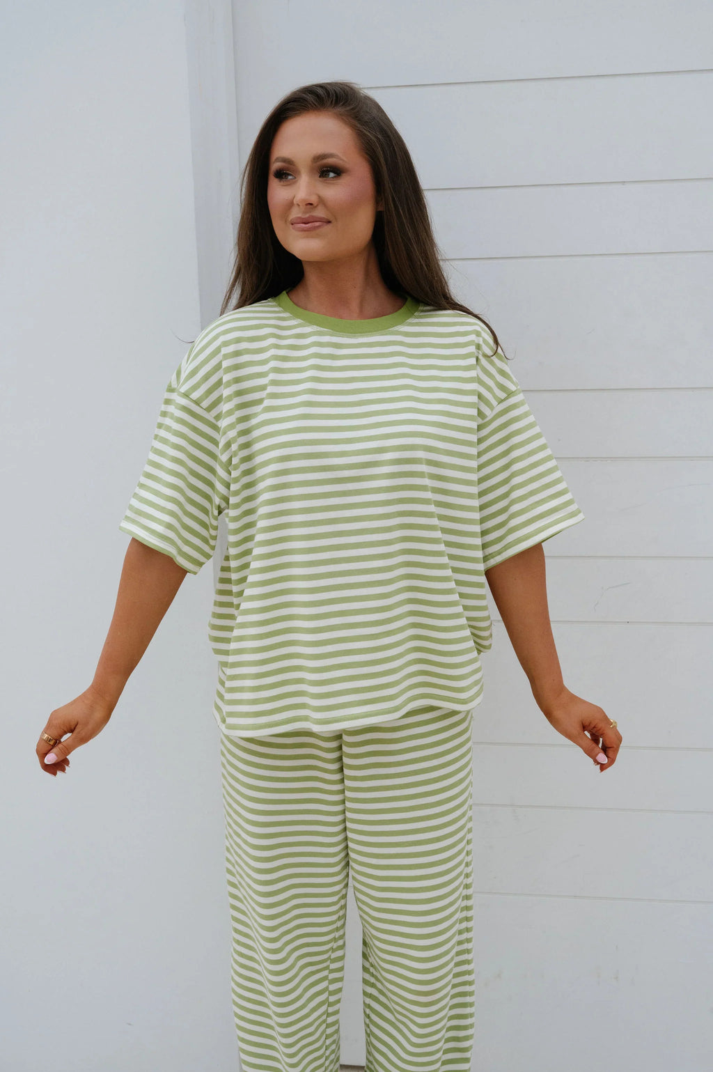Quince Striped Pants Set-Avocoado