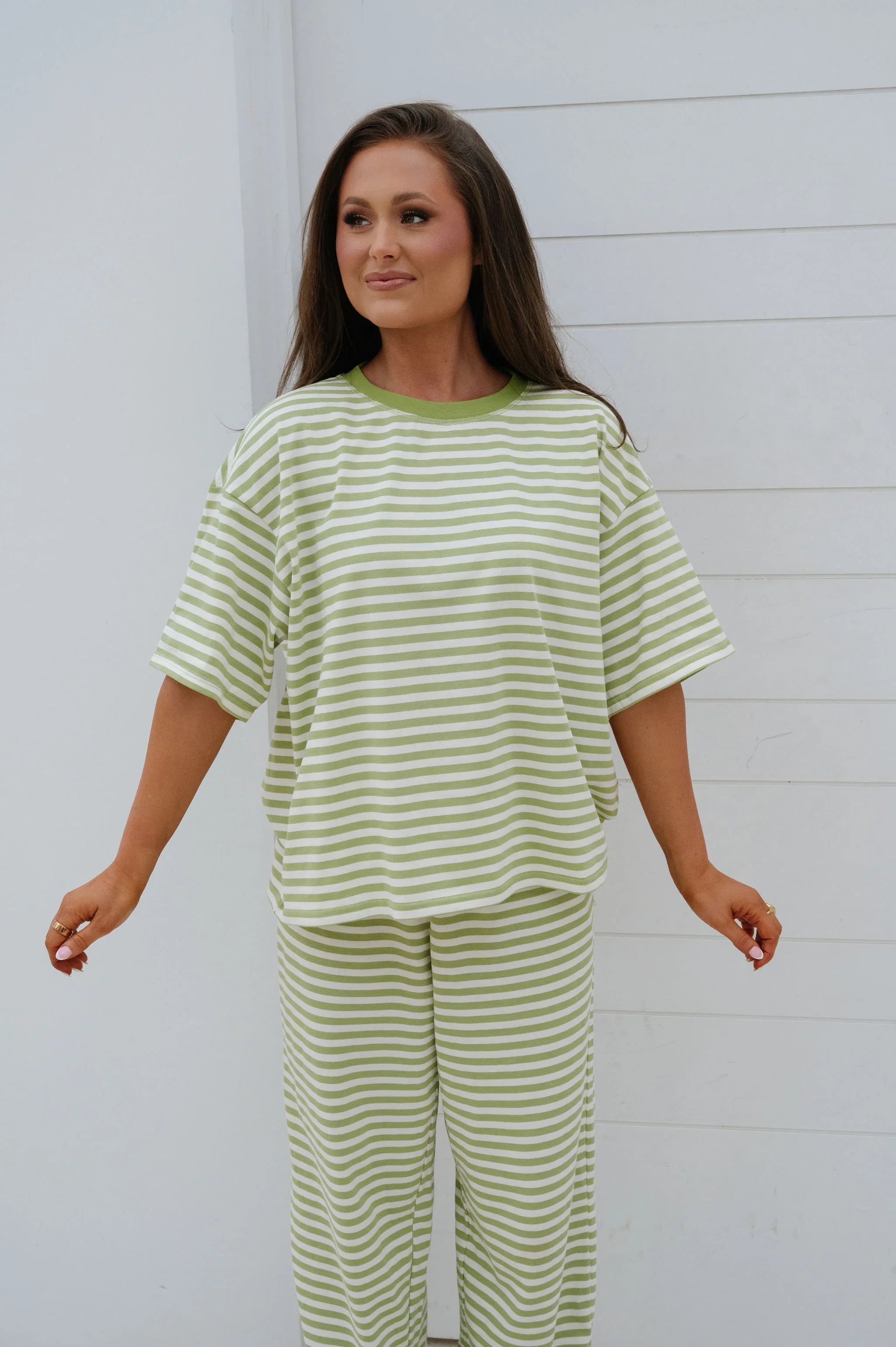 Quince Striped Pants Set-Avocoado