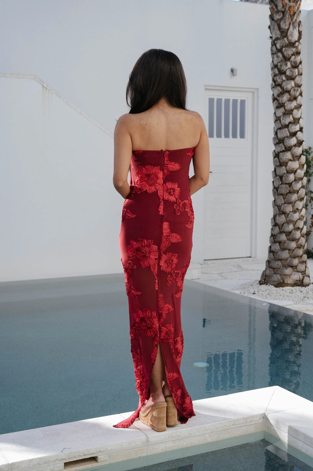 Lila Floral Maxi Dress-Wine