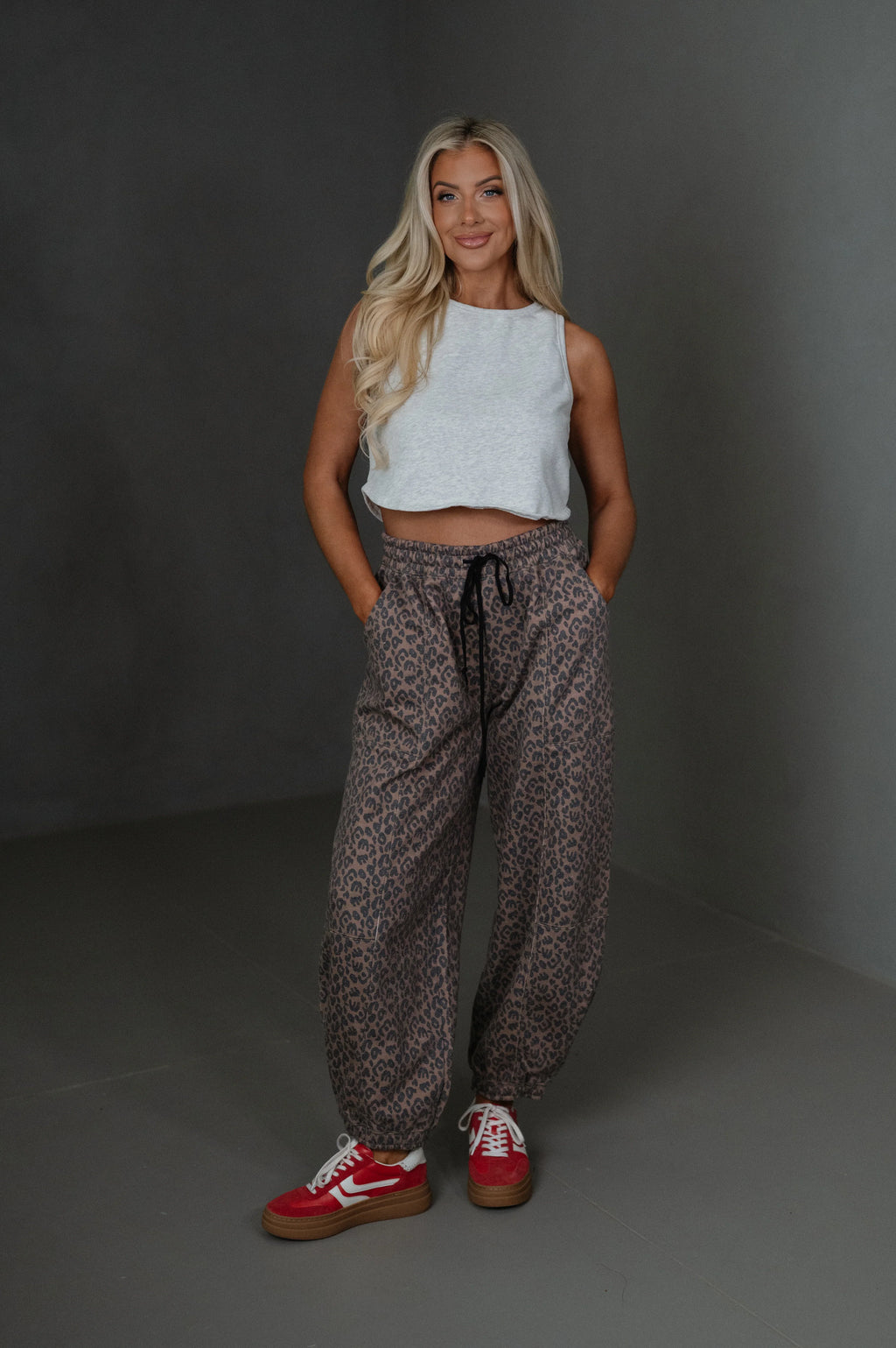 Juda Printed Sweatpants-Chocolate/Black