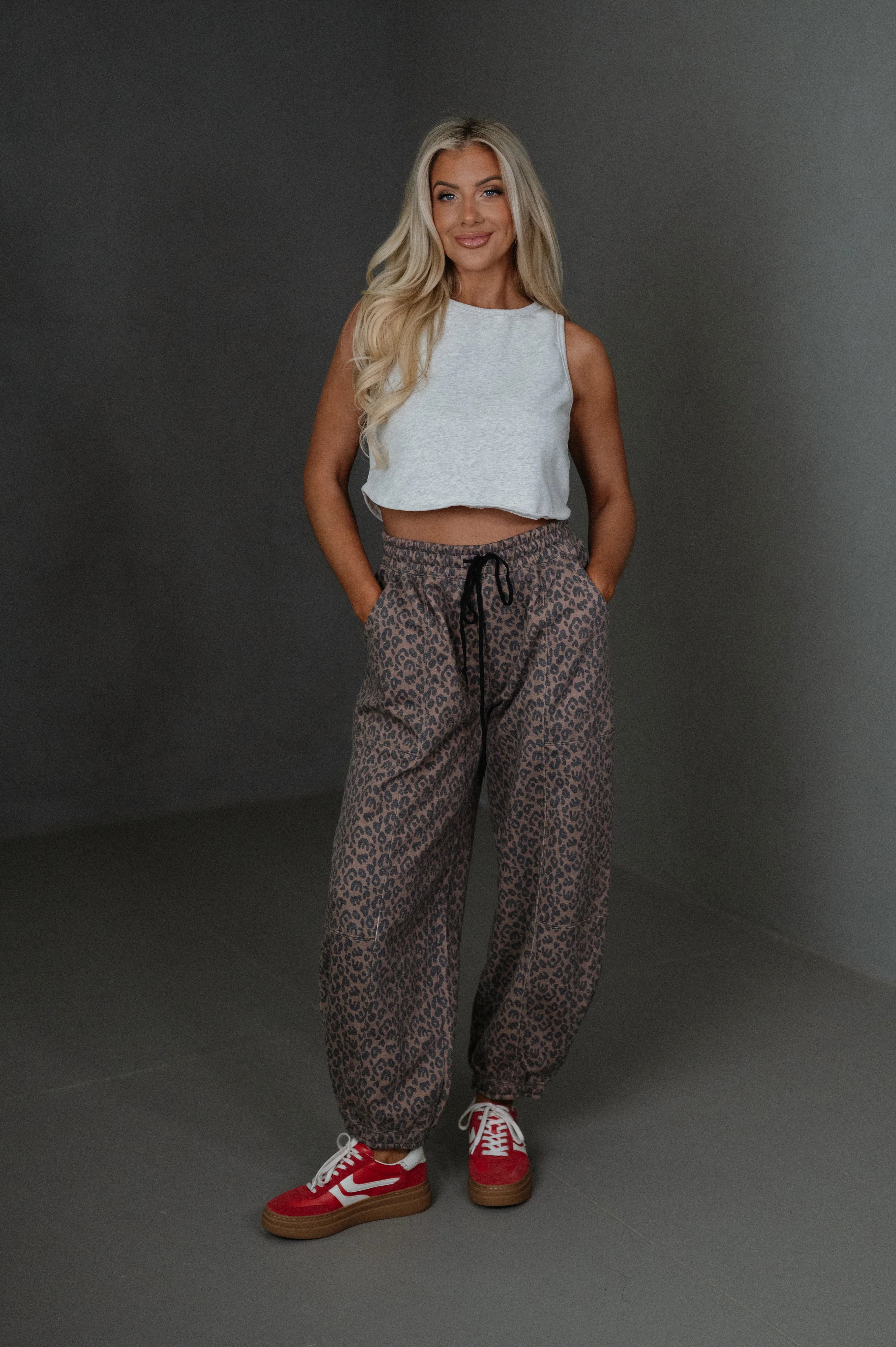 Juda Printed Sweatpants-Chocolate/Black