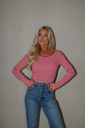 Ridley Striped Top-Red