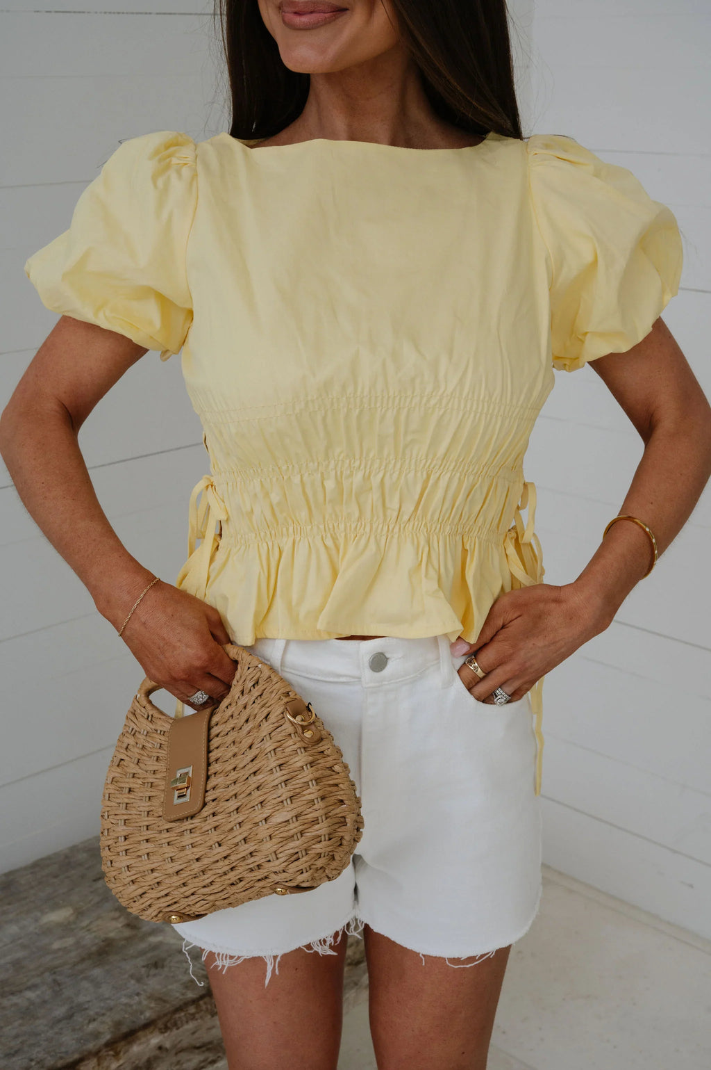 Ansley Smocked Top-Butter