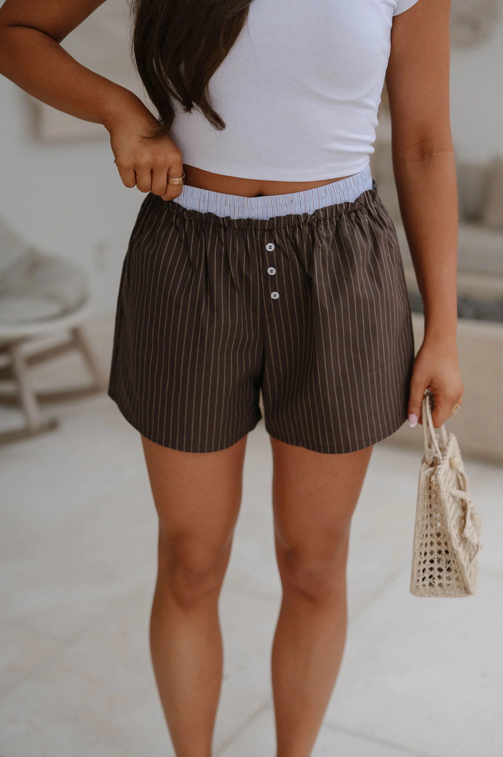 Gabbie Boxer Shorts-Brown