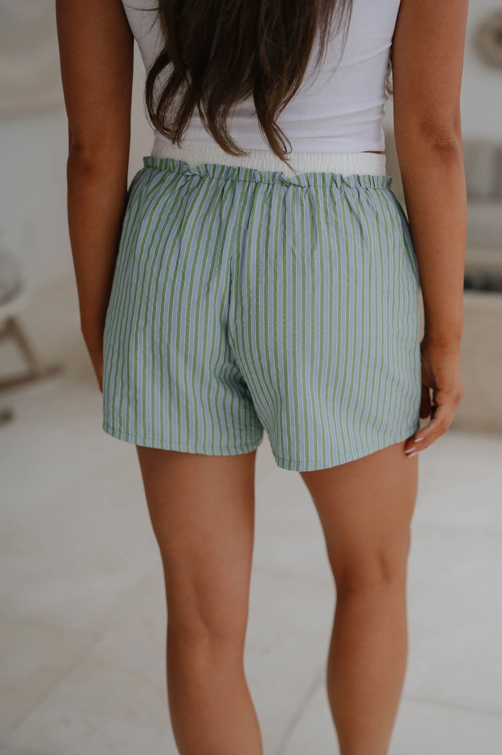 Kayden Striped Boxer Shorts-Matcha