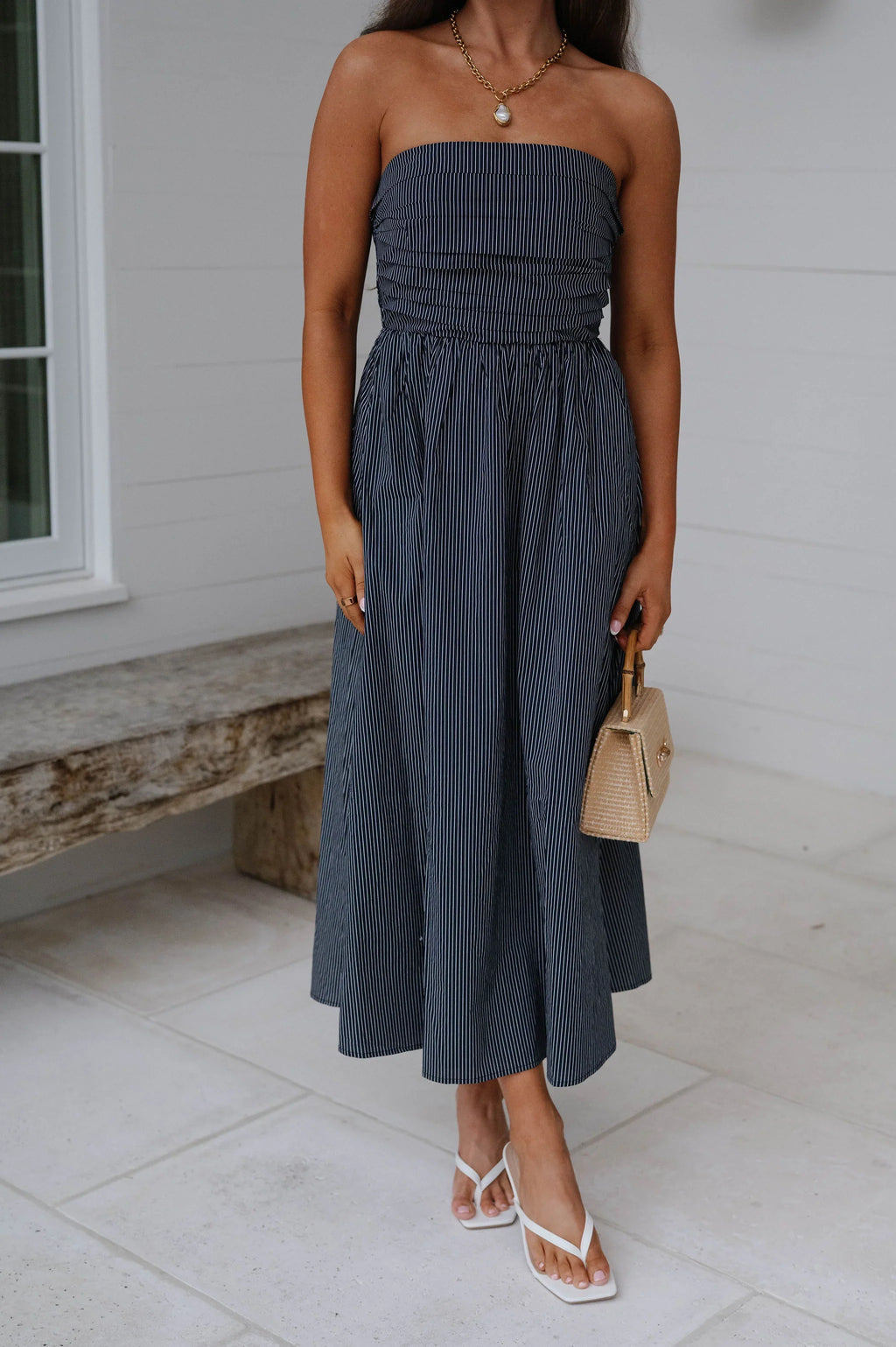 Gwen Midi Dress-Navy