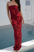 Lila Floral Maxi Dress-Wine