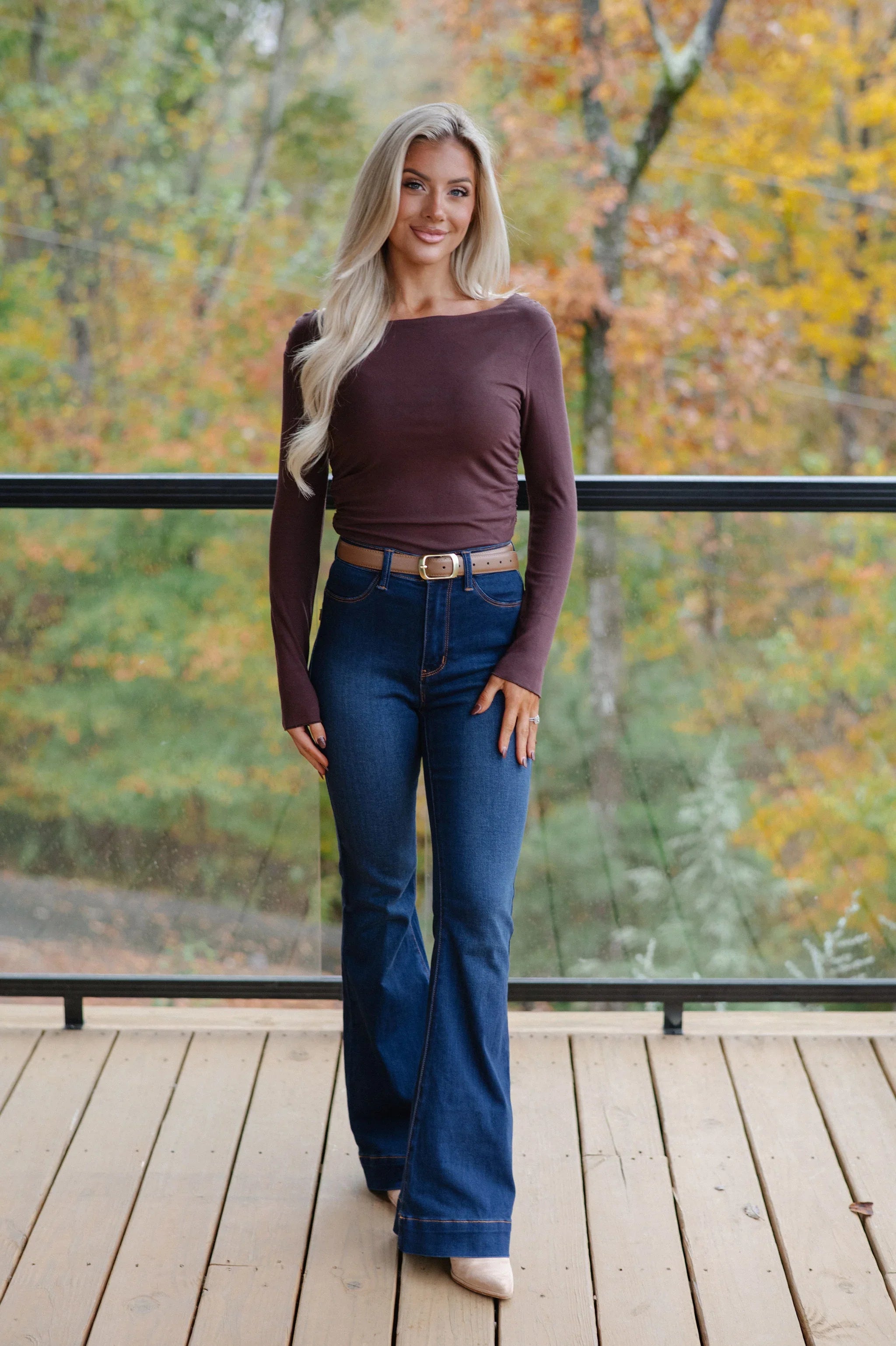 Hazel Boatneck Top-Brown