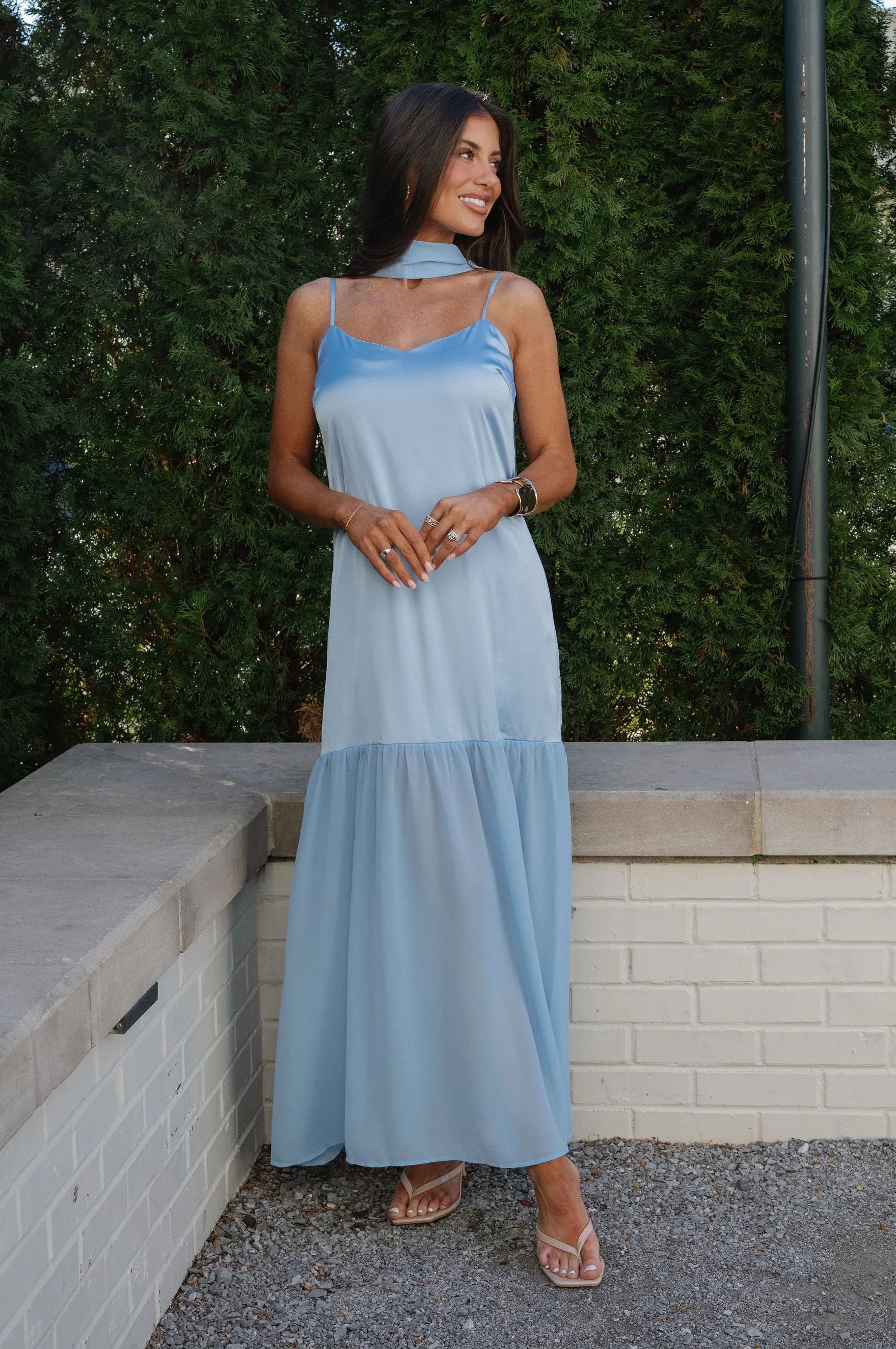 Frida Chiffon Maxi Dress-Blue