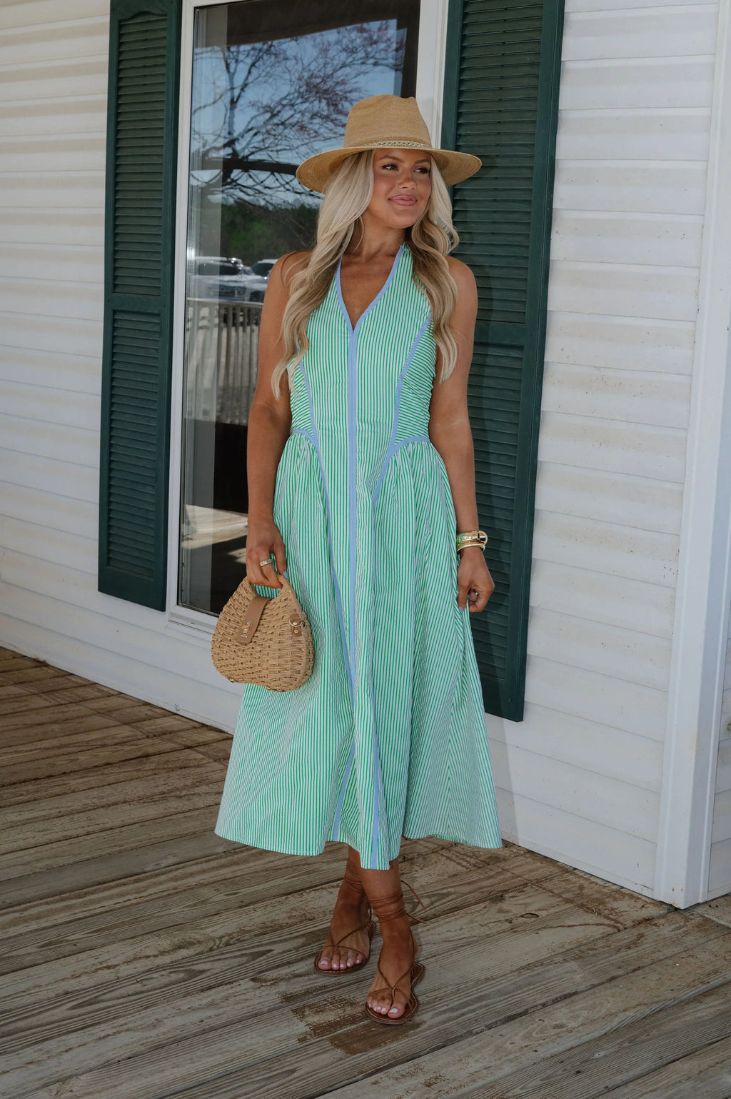 Hadley Midi Dress-Green