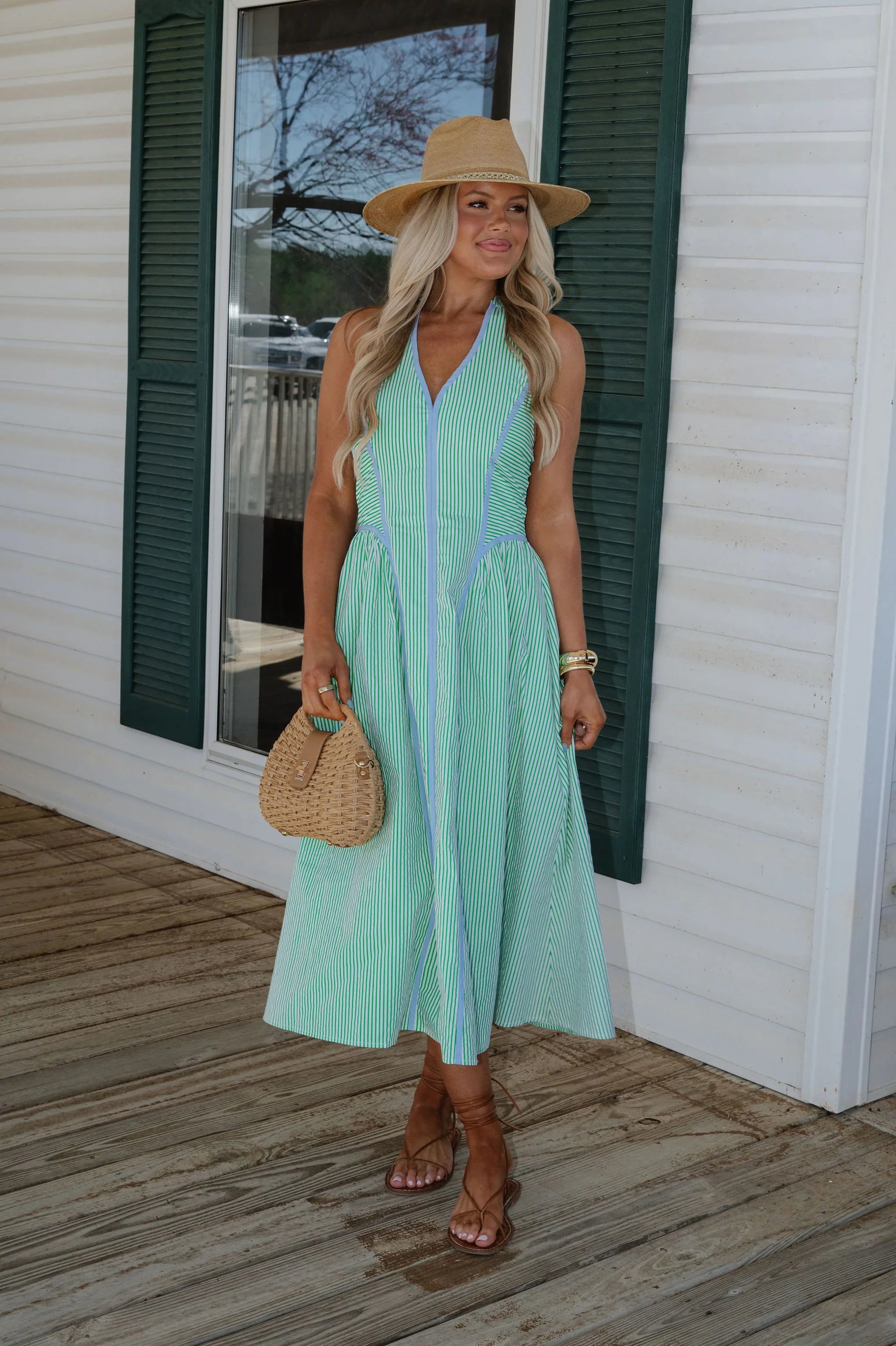 Hadley Midi Dress-Green