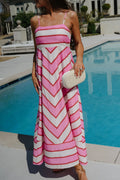 Ella Striped Maxi Dress-Cream/Pink