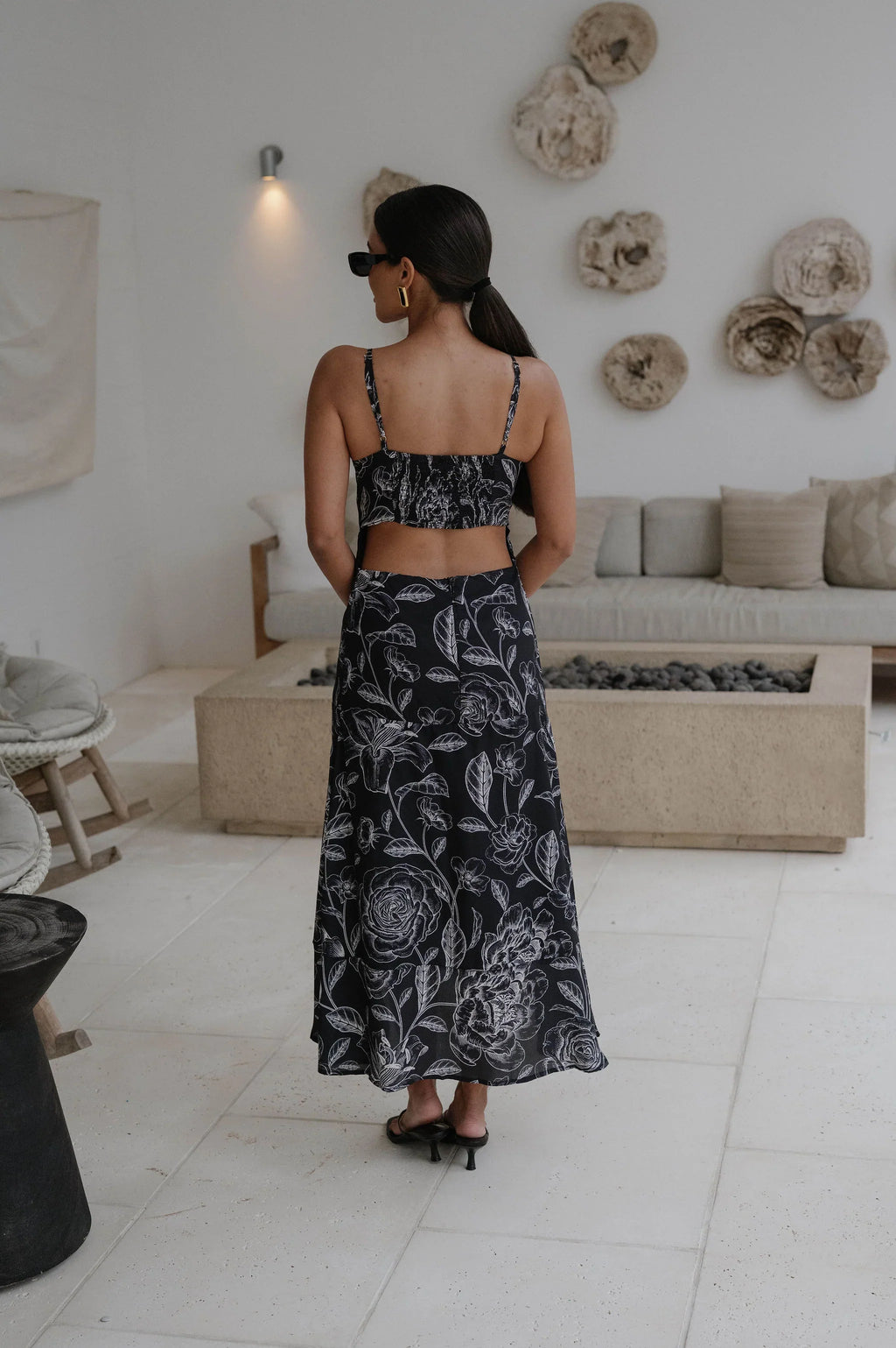 Zayne Midi Dress-Black