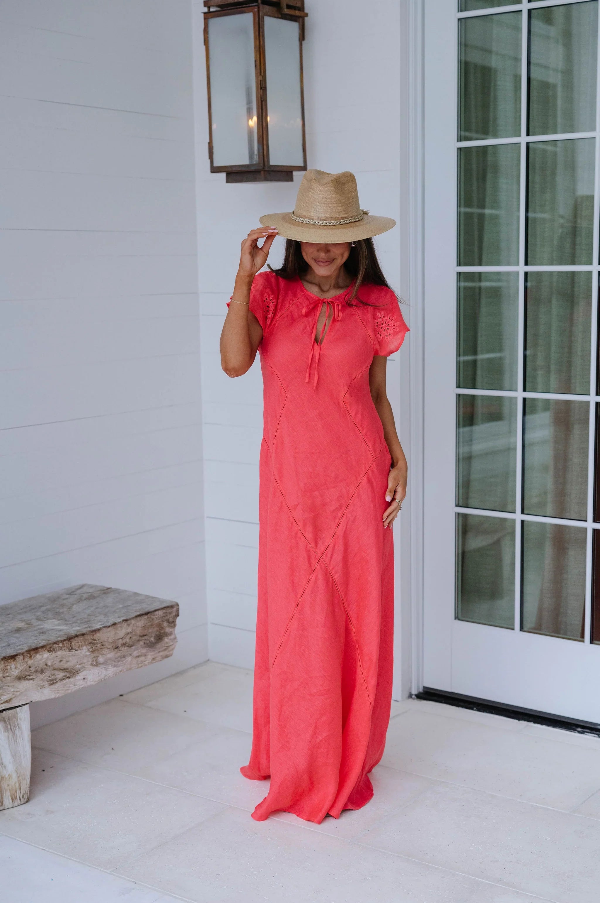 Noemi Maxi Dress-Coral