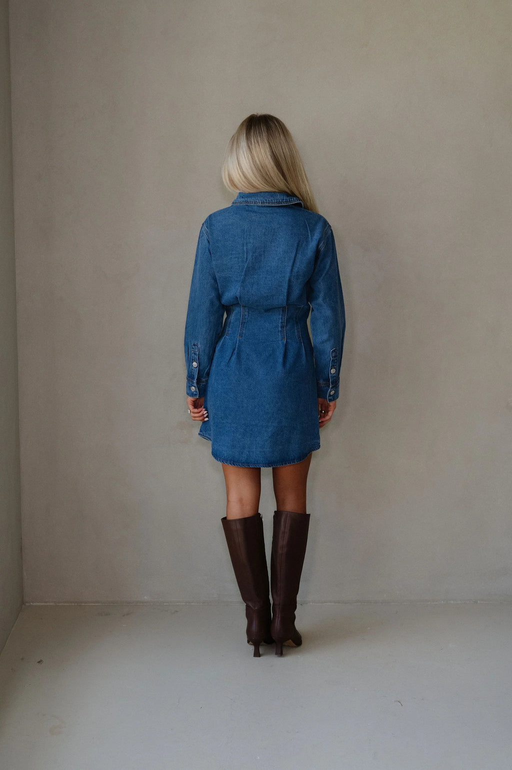 Zae Mini Dress-Denim Blue