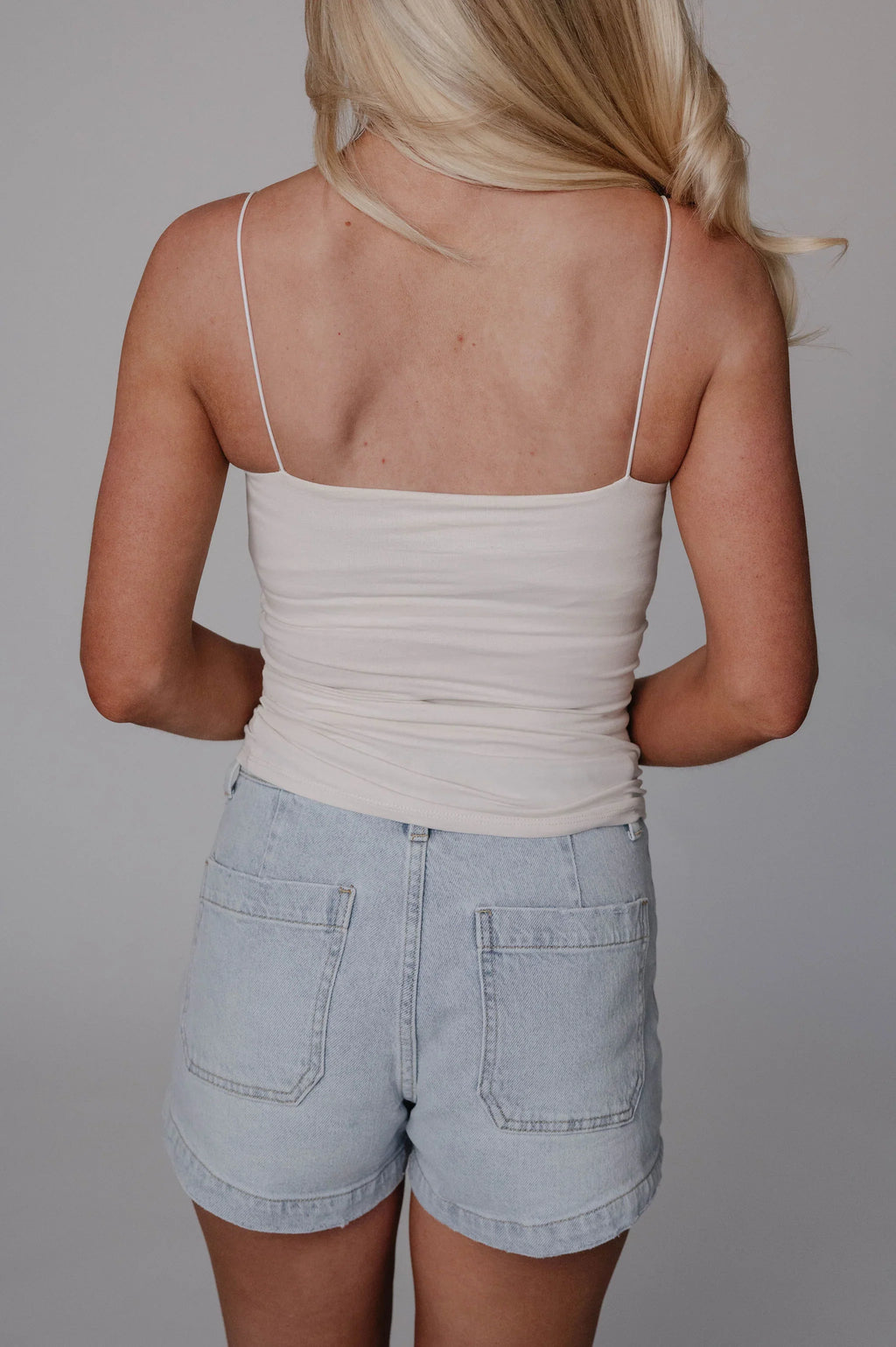 Camille Tank Top-Ecru