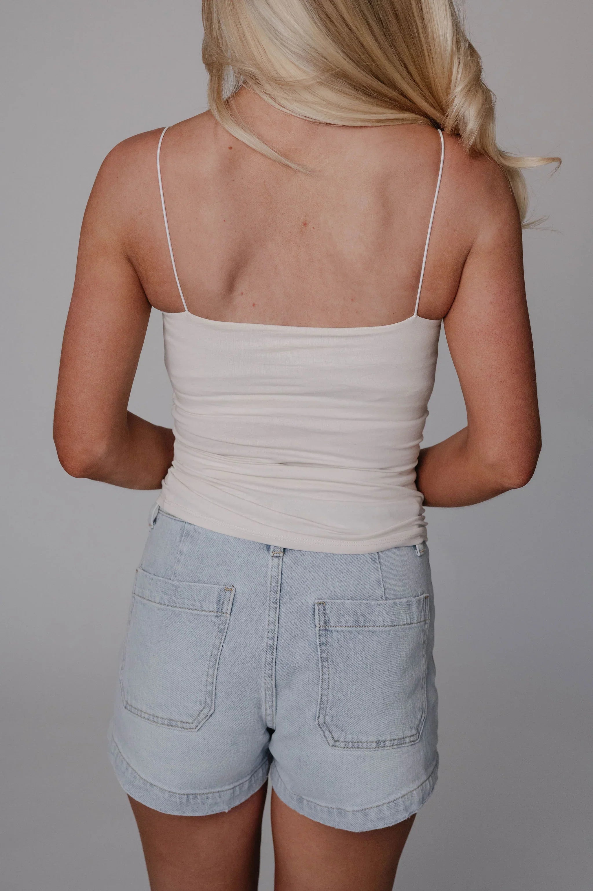 Camille Tank Top-Ecru
