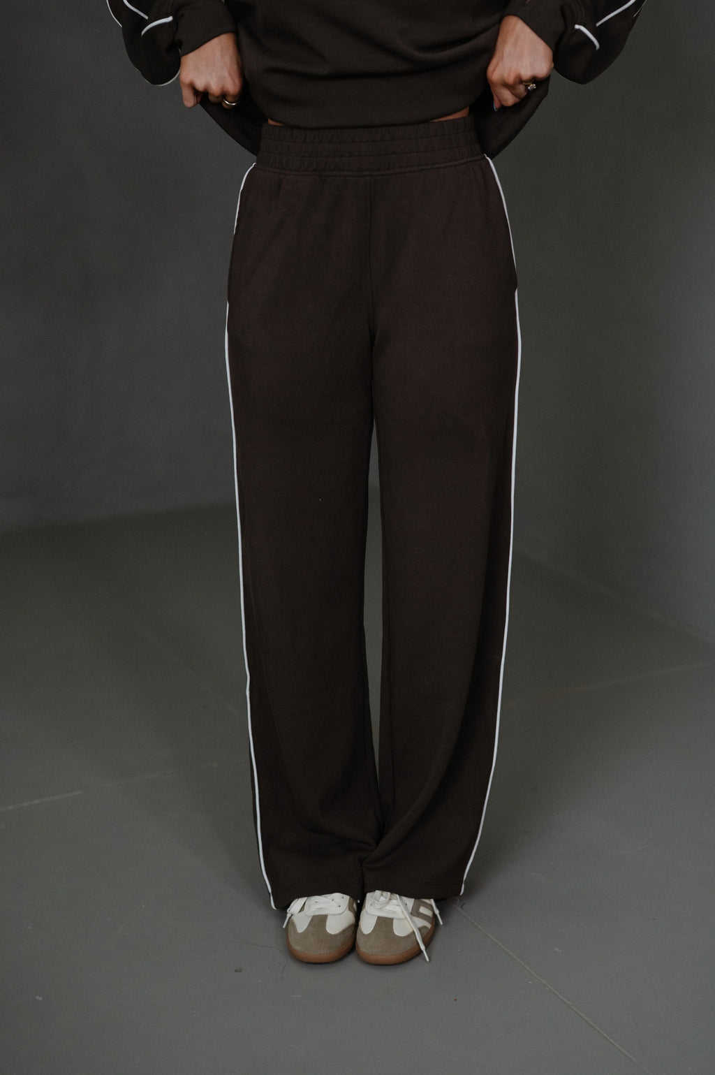 Piper Scuba Pants Set-Espresso/Cream