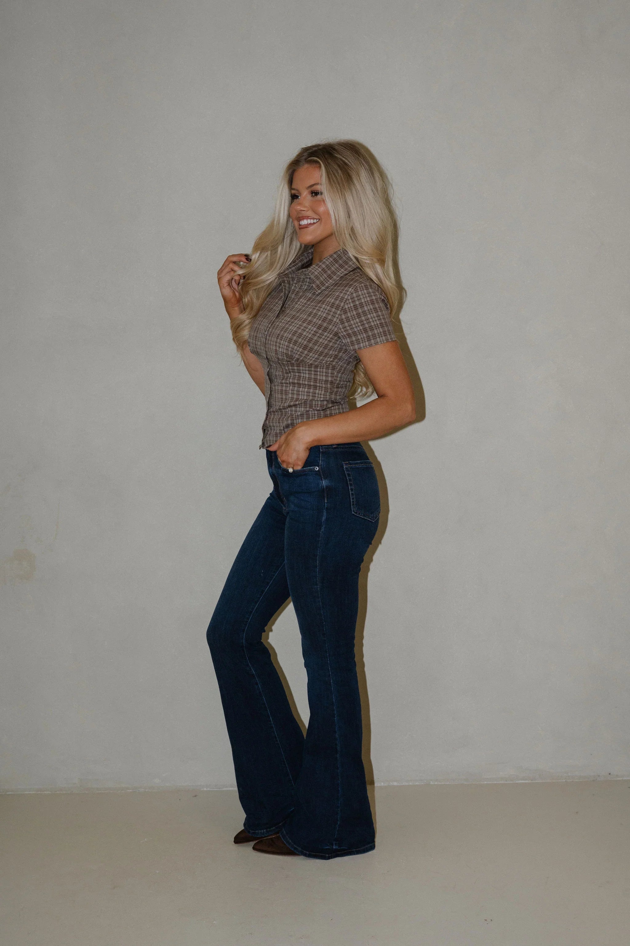 Lorane Button Up Top-Olive