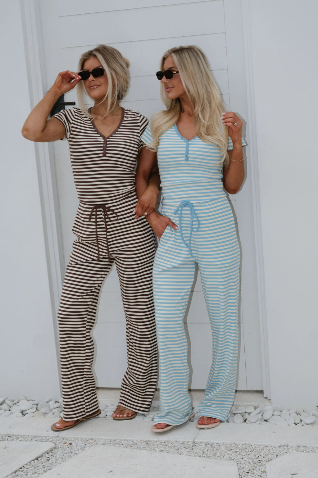 Samson Striped Pants Set-Chocolate