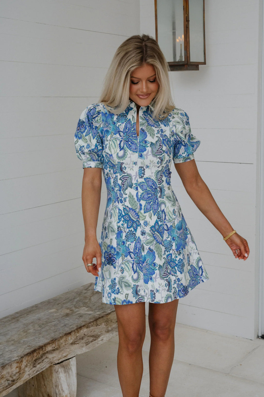 Floral Puff Sleeve Mini Dress