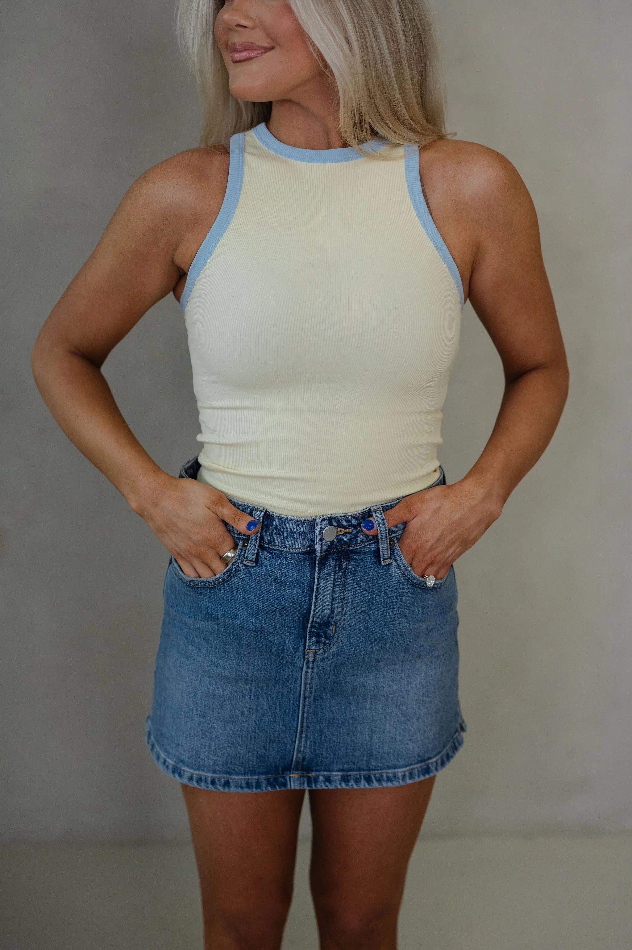 Montana Mini Skirt-Medium Wash