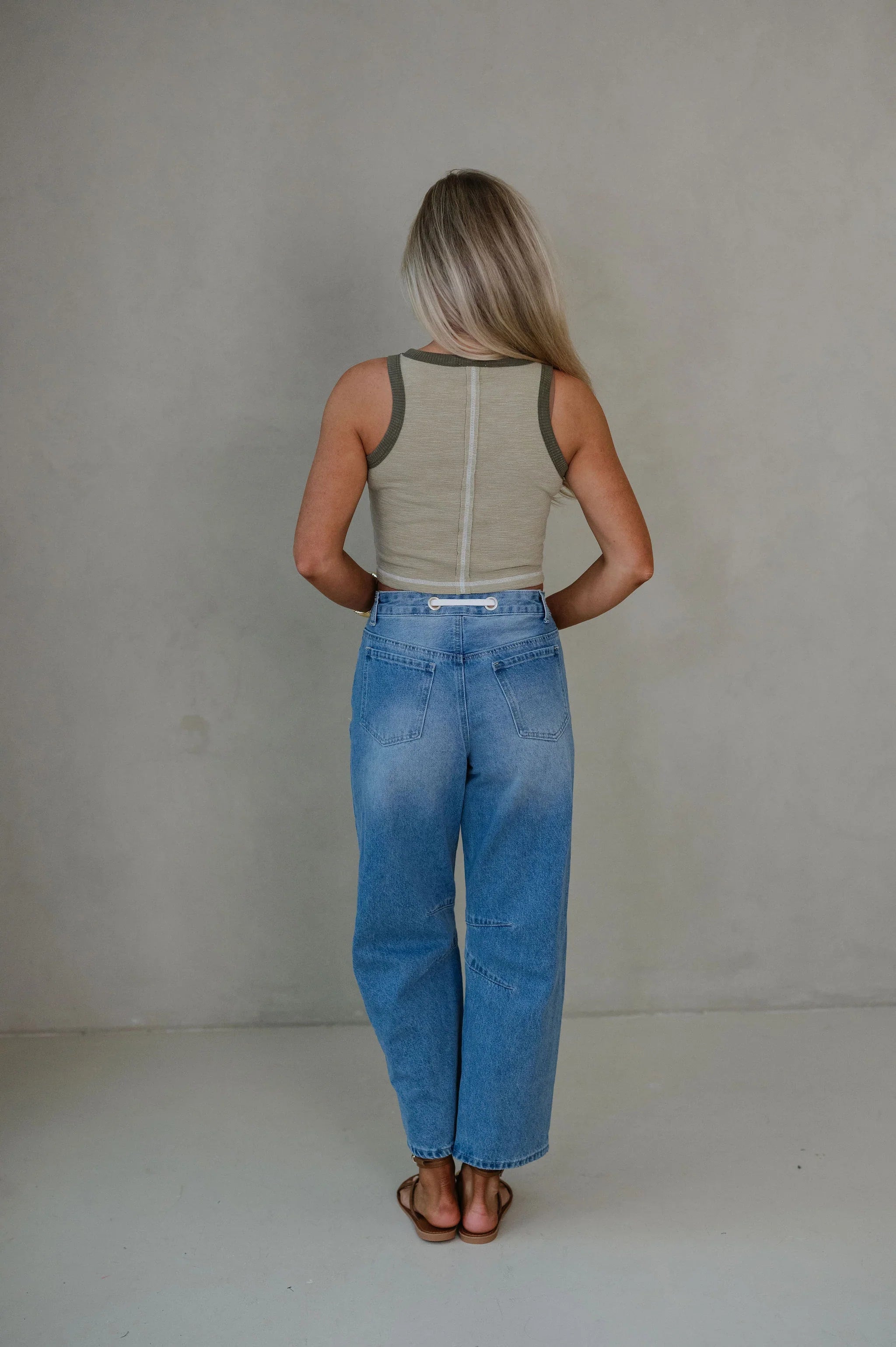 Arabella Sleeveless Knit Top-Olive