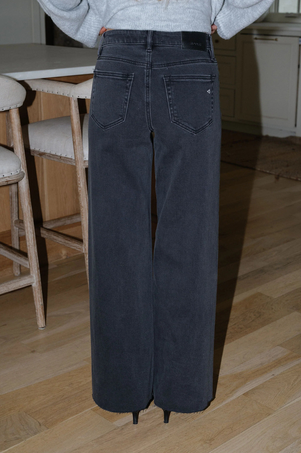 Blair Wide Leg Charcoal Jeans