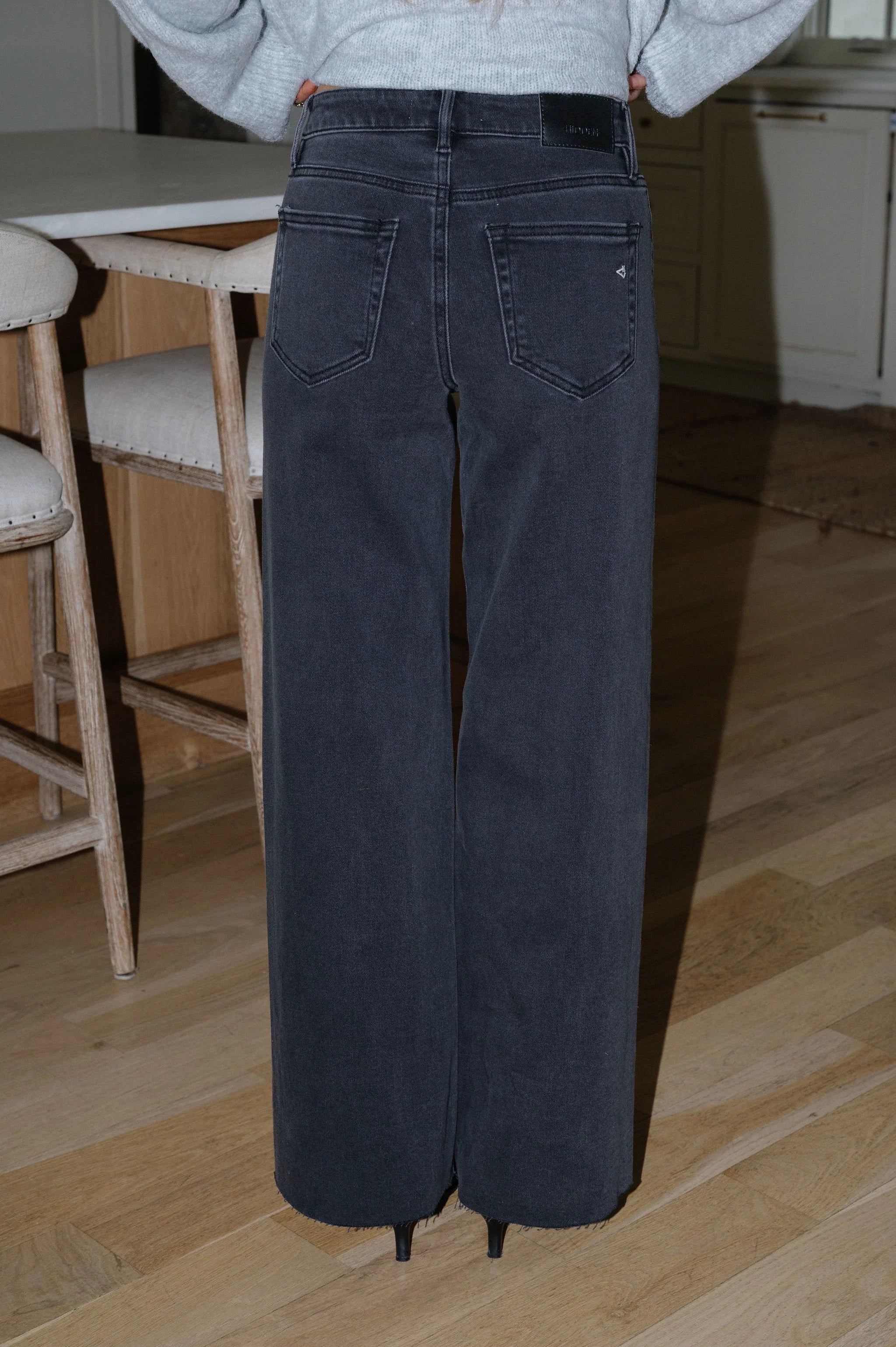 Blair Wide Leg Charcoal Jeans