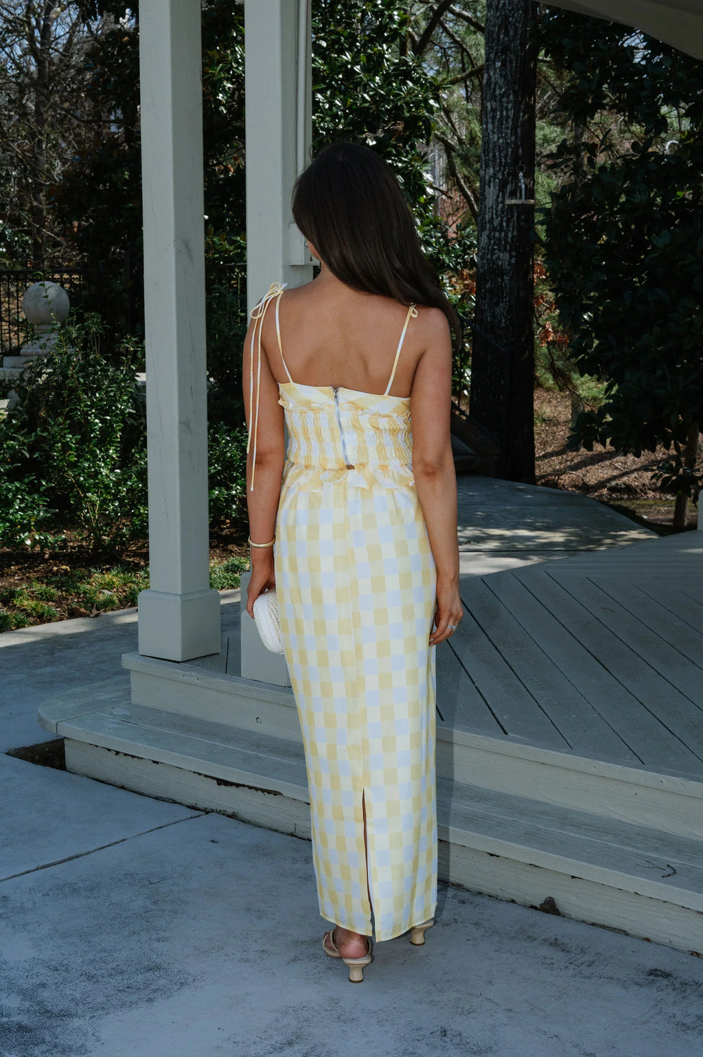 Collier Gingham Skirt Set-Yellow/White