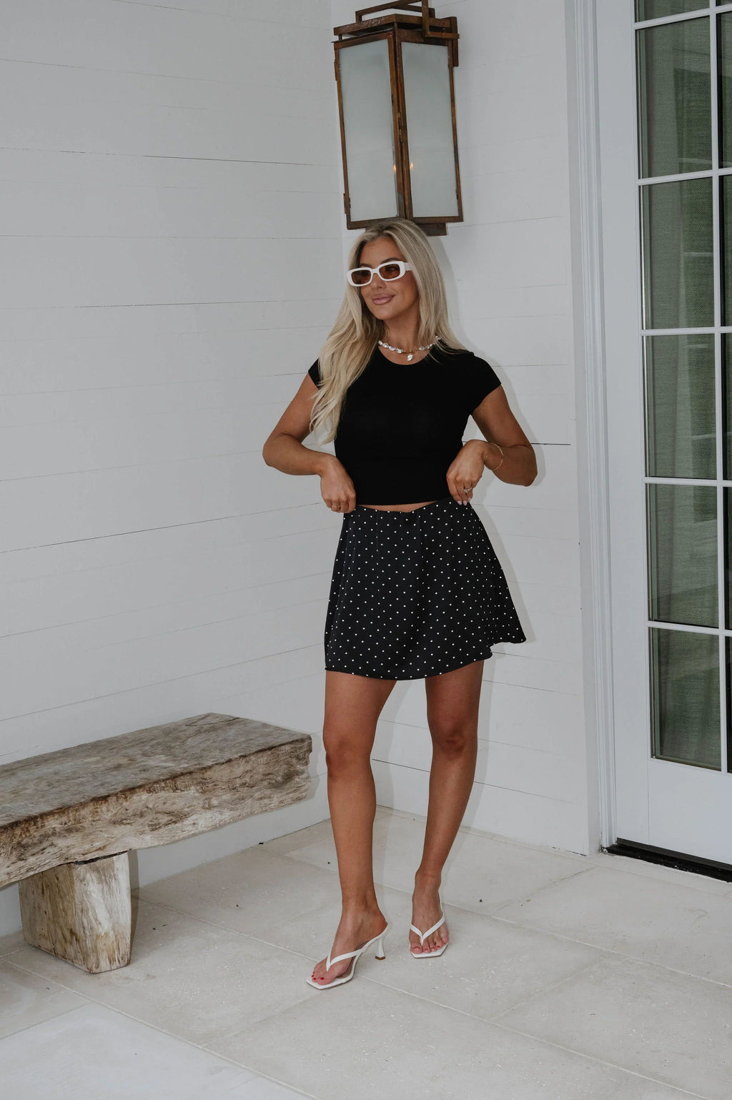 Demi Polka Dot Skirt-Black