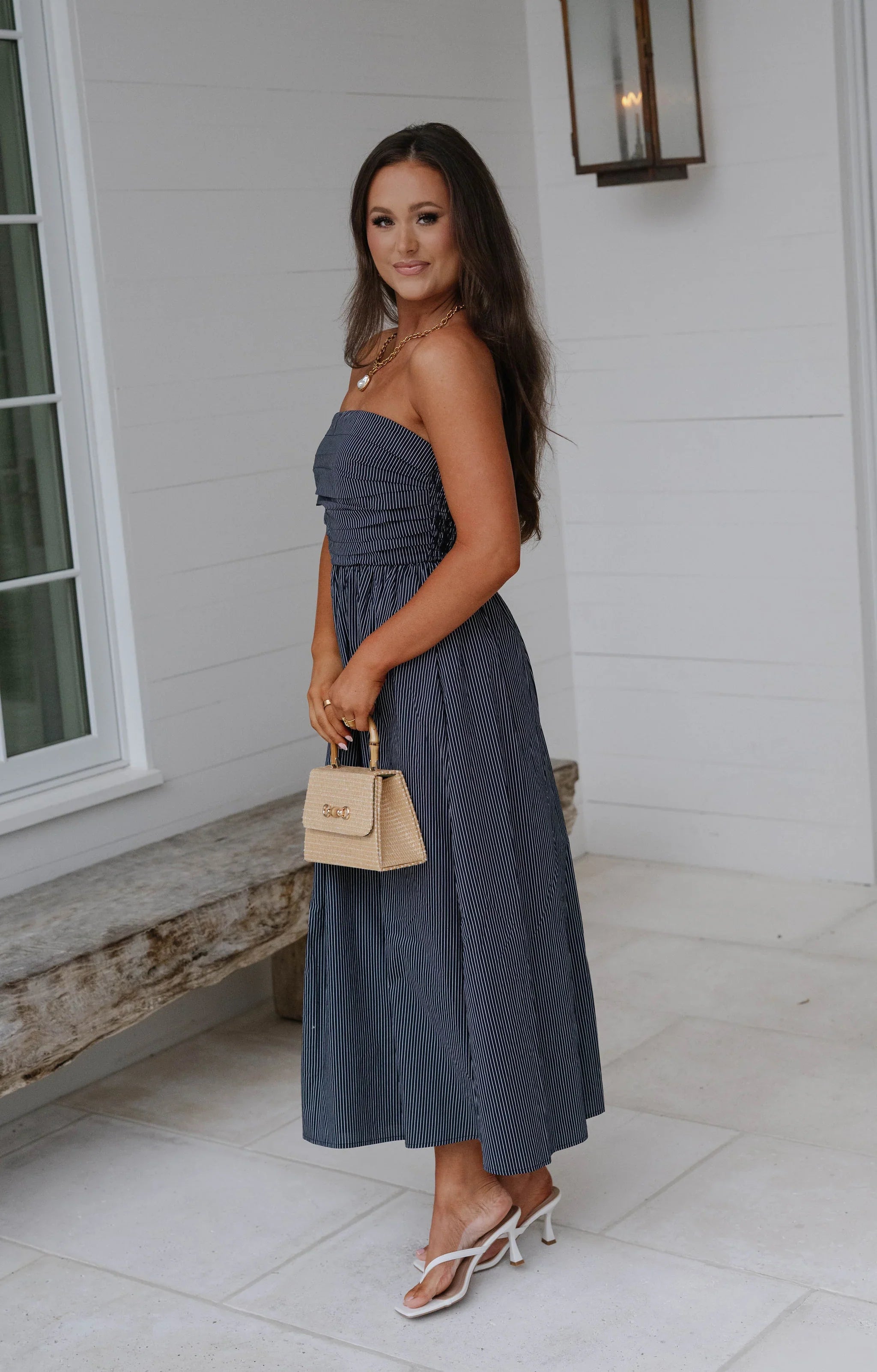 Gwen Midi Dress-Navy
