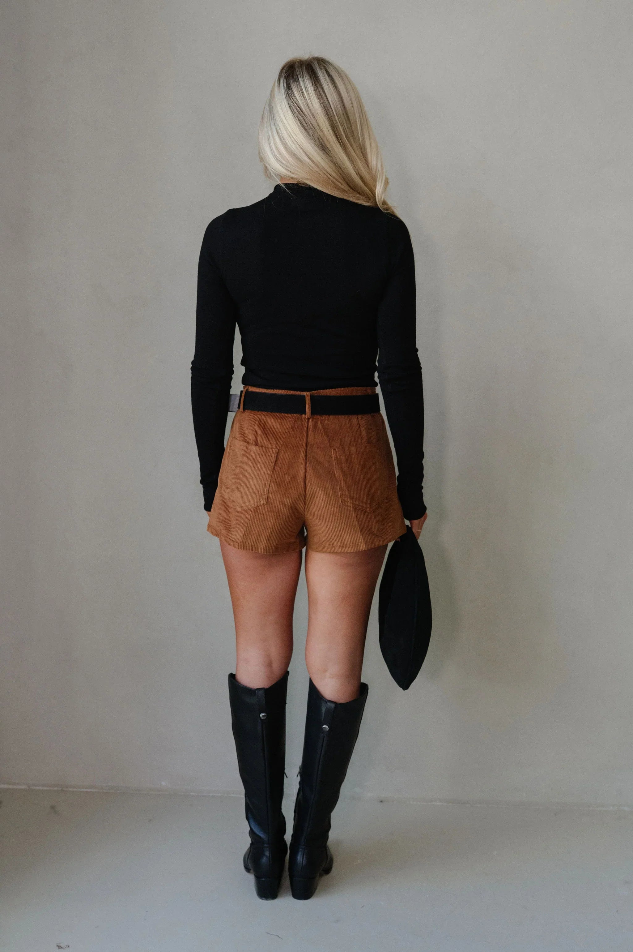 Astrid Corduroy Shorts-Brown