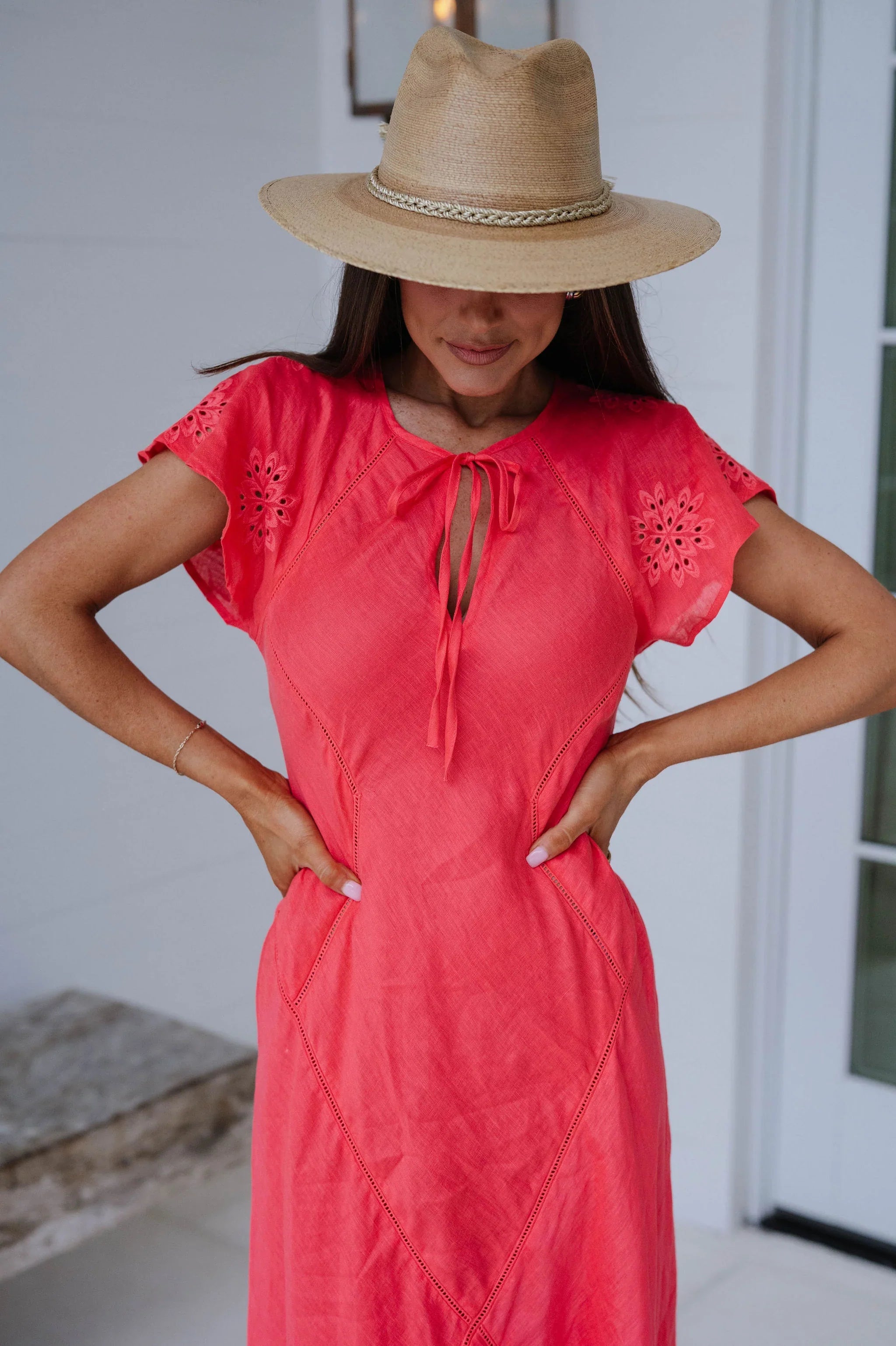 Noemi Maxi Dress-Coral