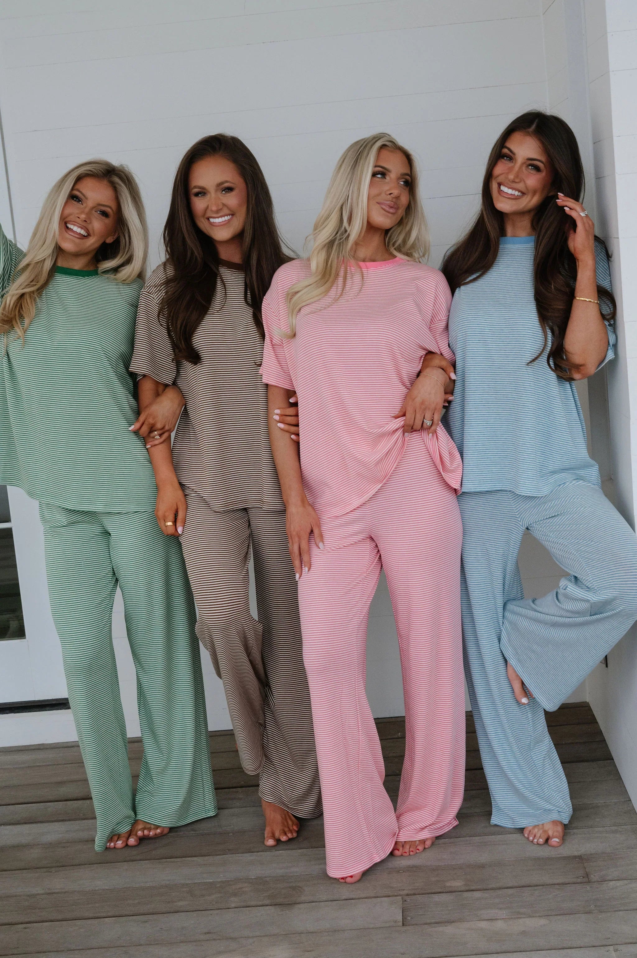 Garrison Striped Pants Set-Blue