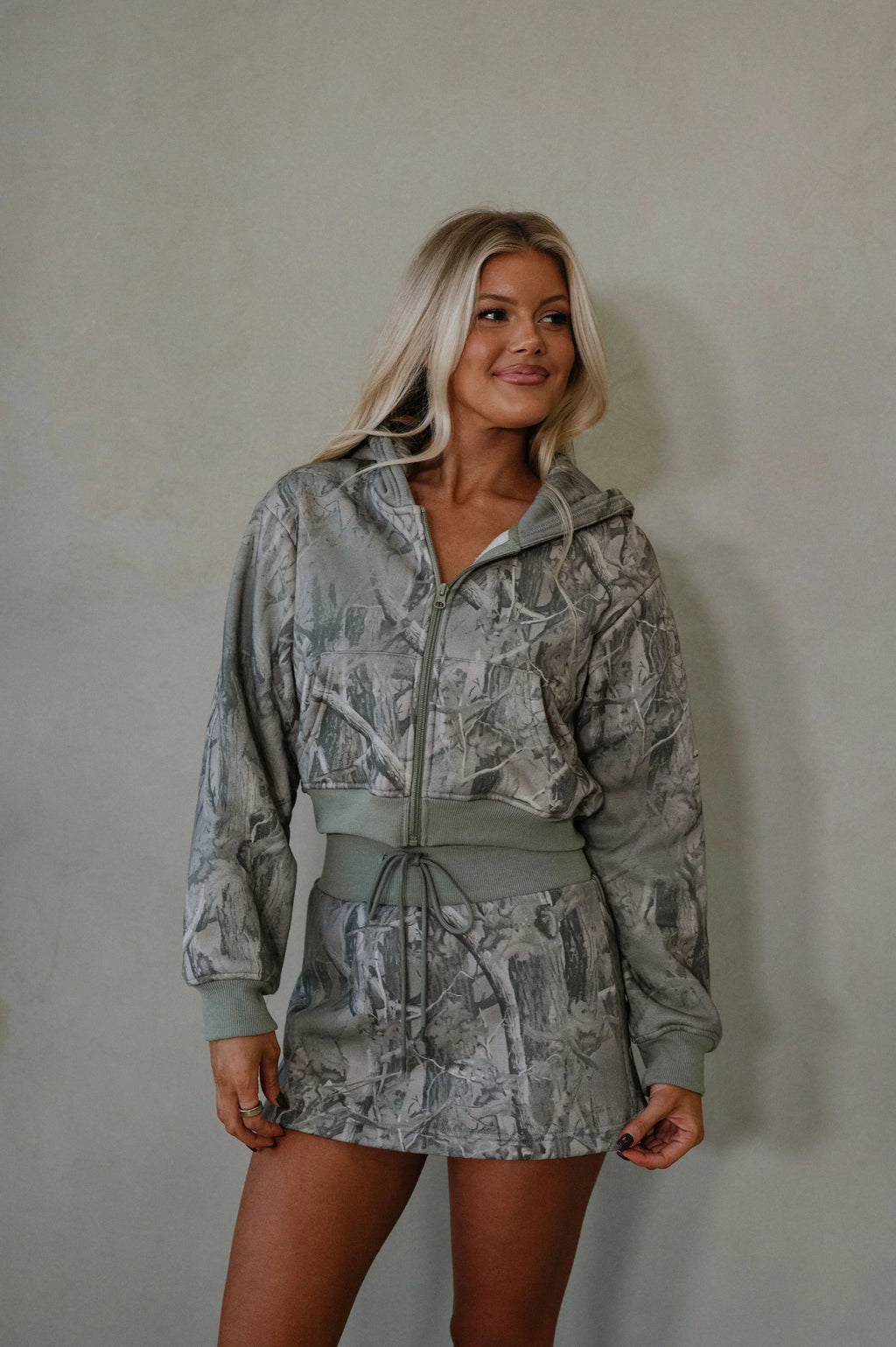 Willis Camo Skirt Set-Sage