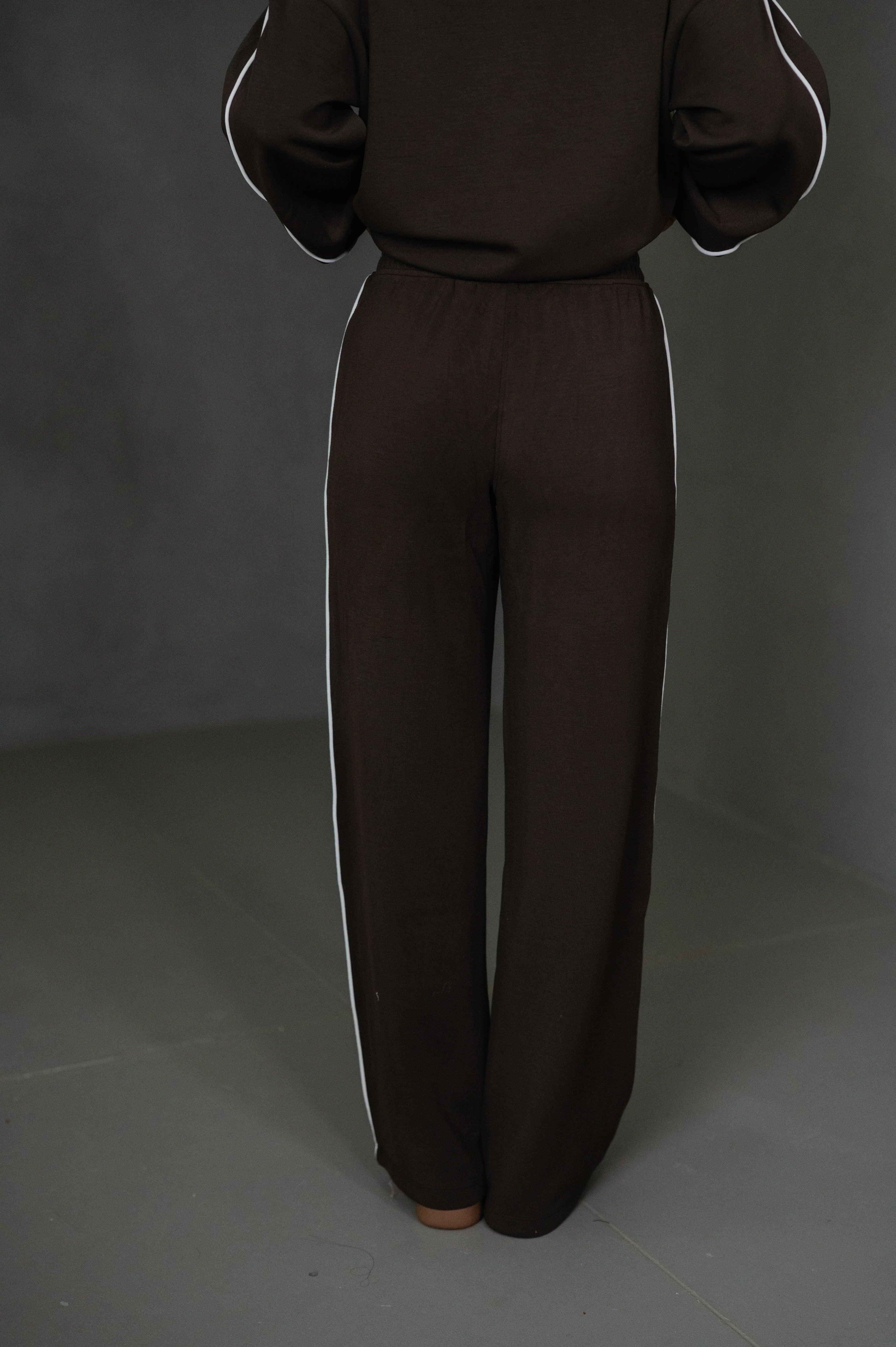 Piper Scuba Pants Set-Espresso/Cream