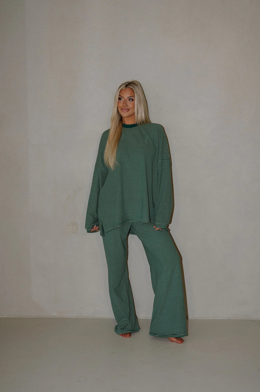 Nelly Striped Pants-Green