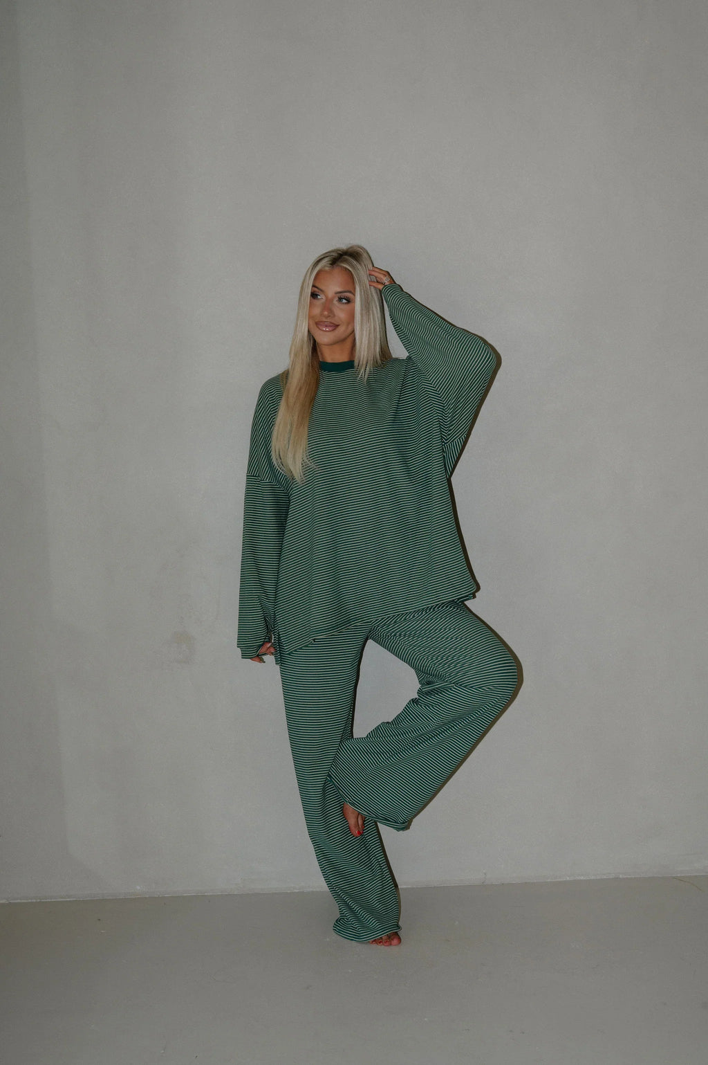Nelly Striped Pants-Green