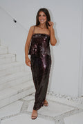 Eloise Sequin Maxi Skirt Set-Brown